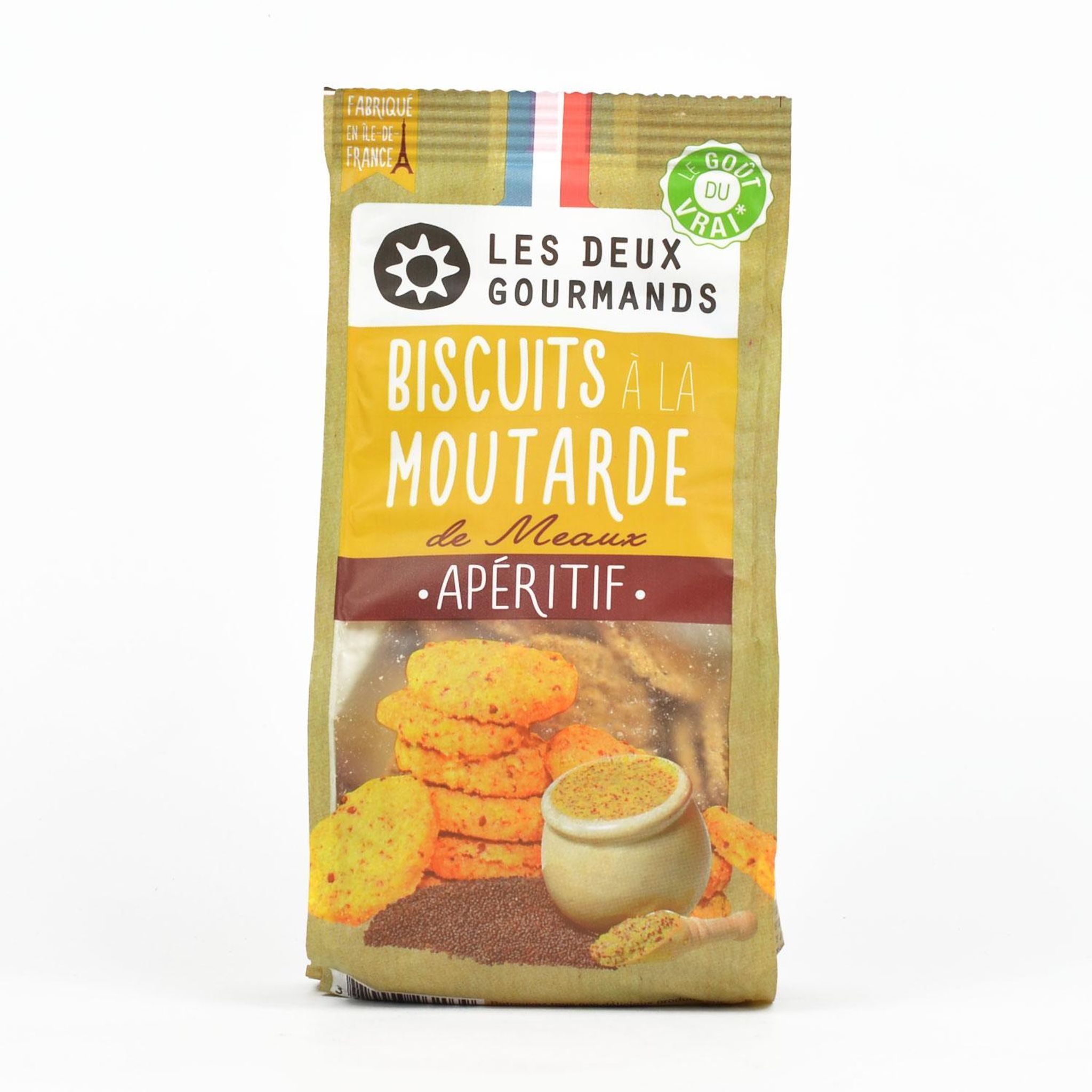 LES DEUX GOURMANDS Biscuits salés à la moutarde de Meaux 100g