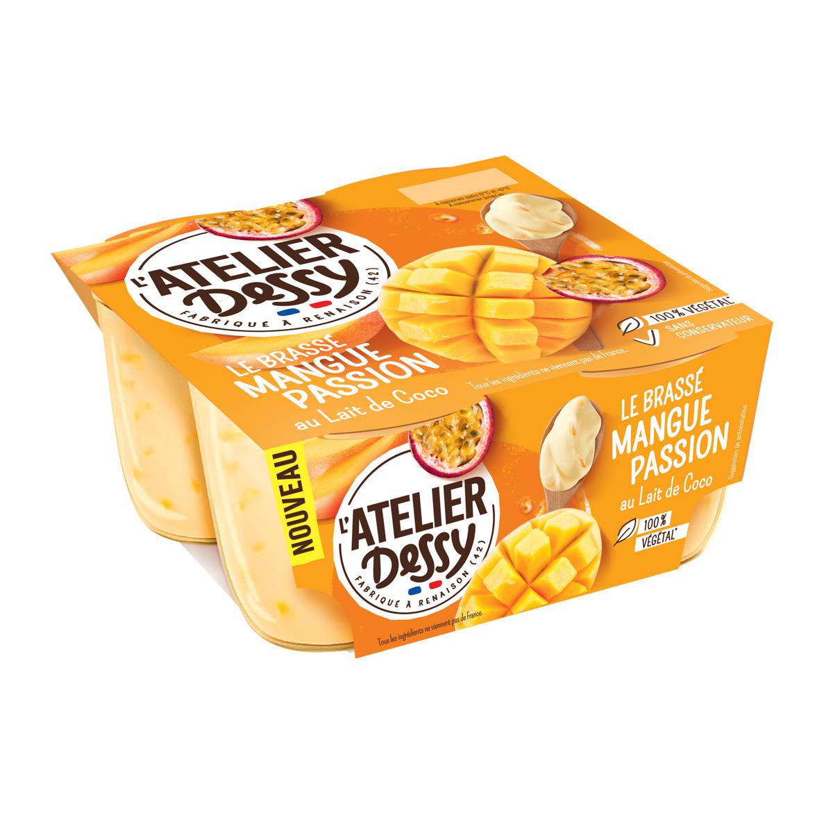ATELIER DESSY Le brassé au lait de coco saveur mangue passion 4x100g
