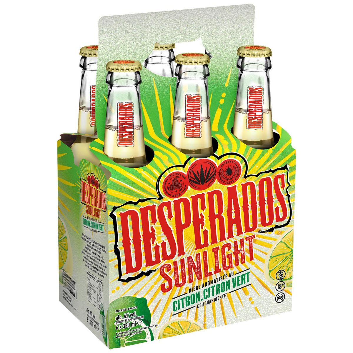 DESPERADOS Bière aromatisée au citron citron vert 4% 6x33cl 6x33cl