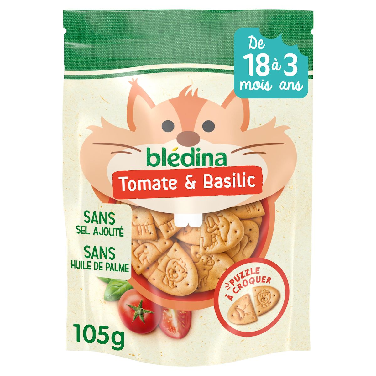 BLEDINA Crackers tomate basilic dès 18 mois 105g