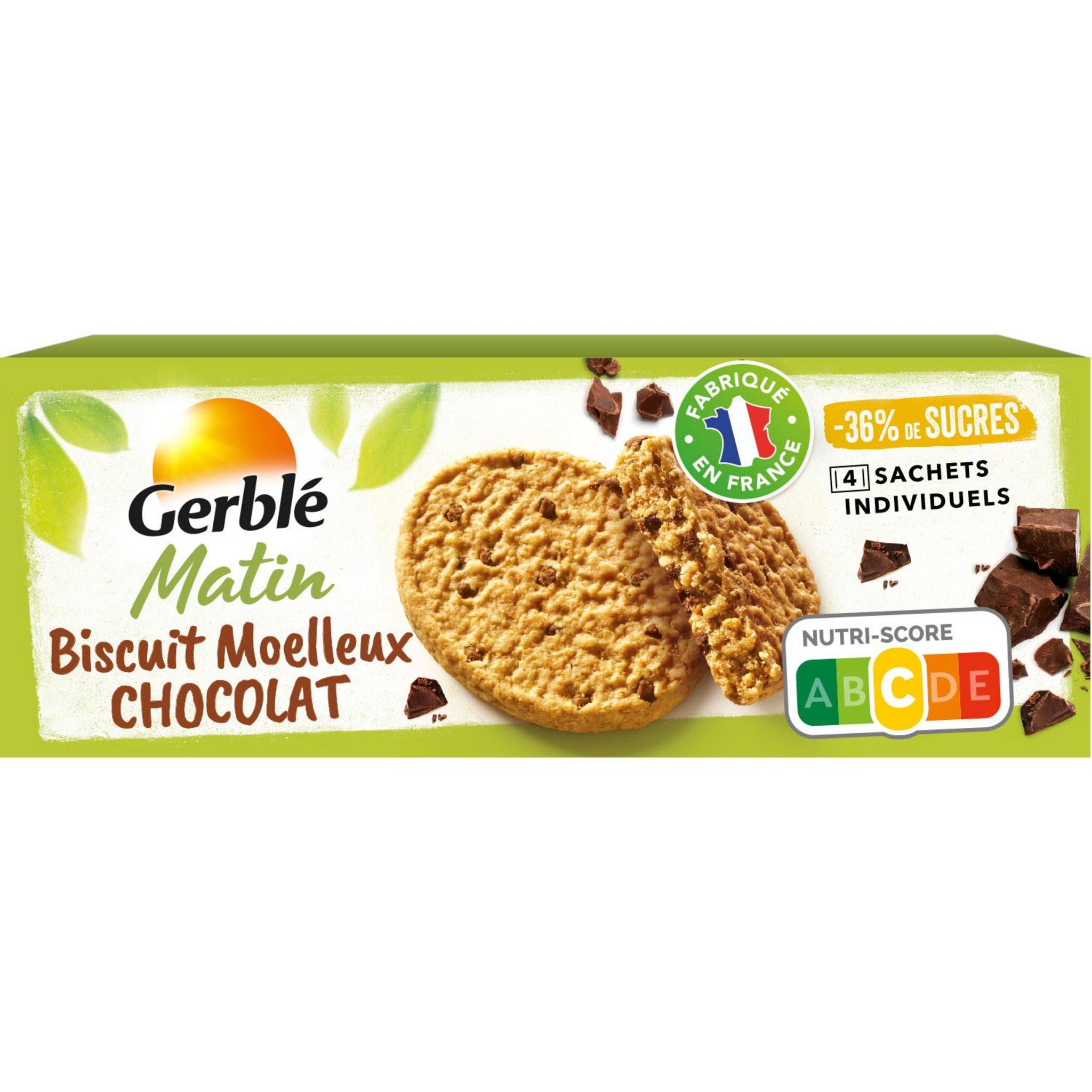 GERBLE Biscuits moelleux matin au chocolat 4 sachets 200g