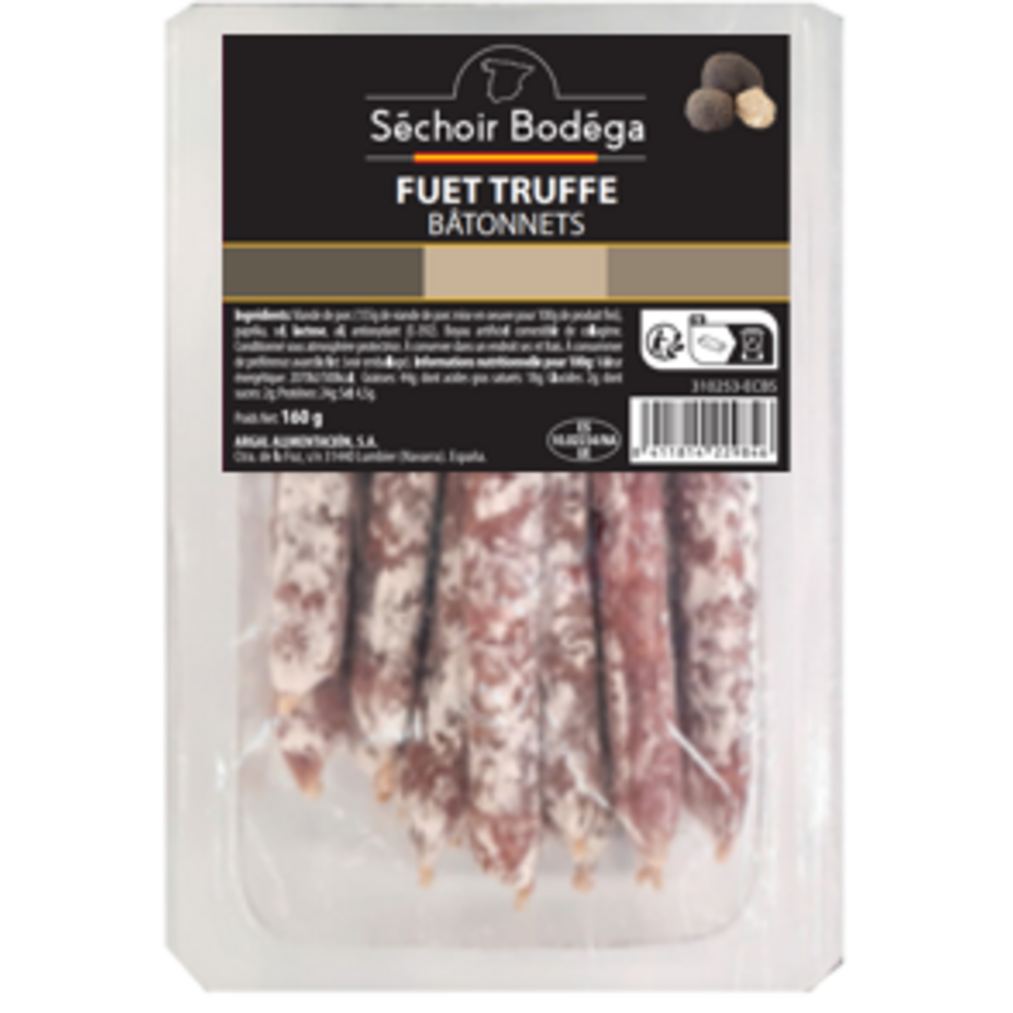 SECHOIR BODEGA Bâtonnets Fuet snack truffé 80g