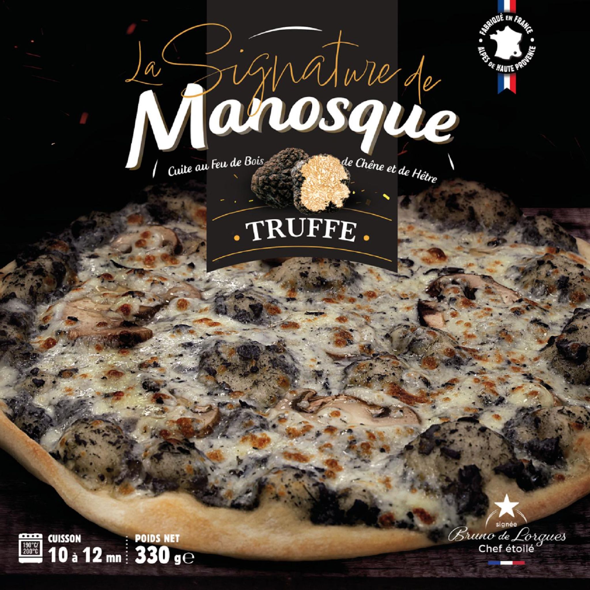 LA PIZZA DE MANOSQUE Pizza truffes cuite au feu de bois 330g