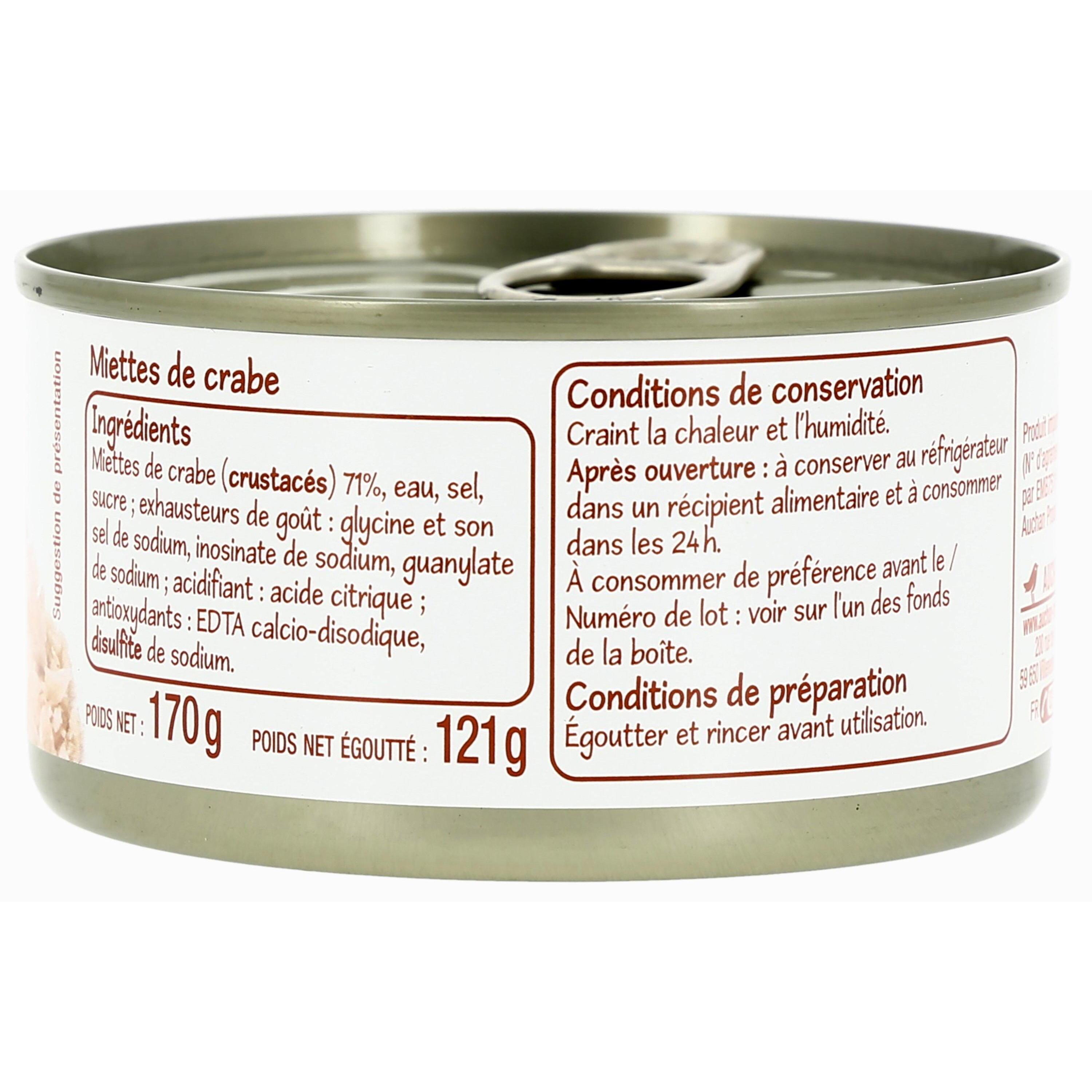 Voir la diapositive 2 : POUCE Miettes de crabe 170g