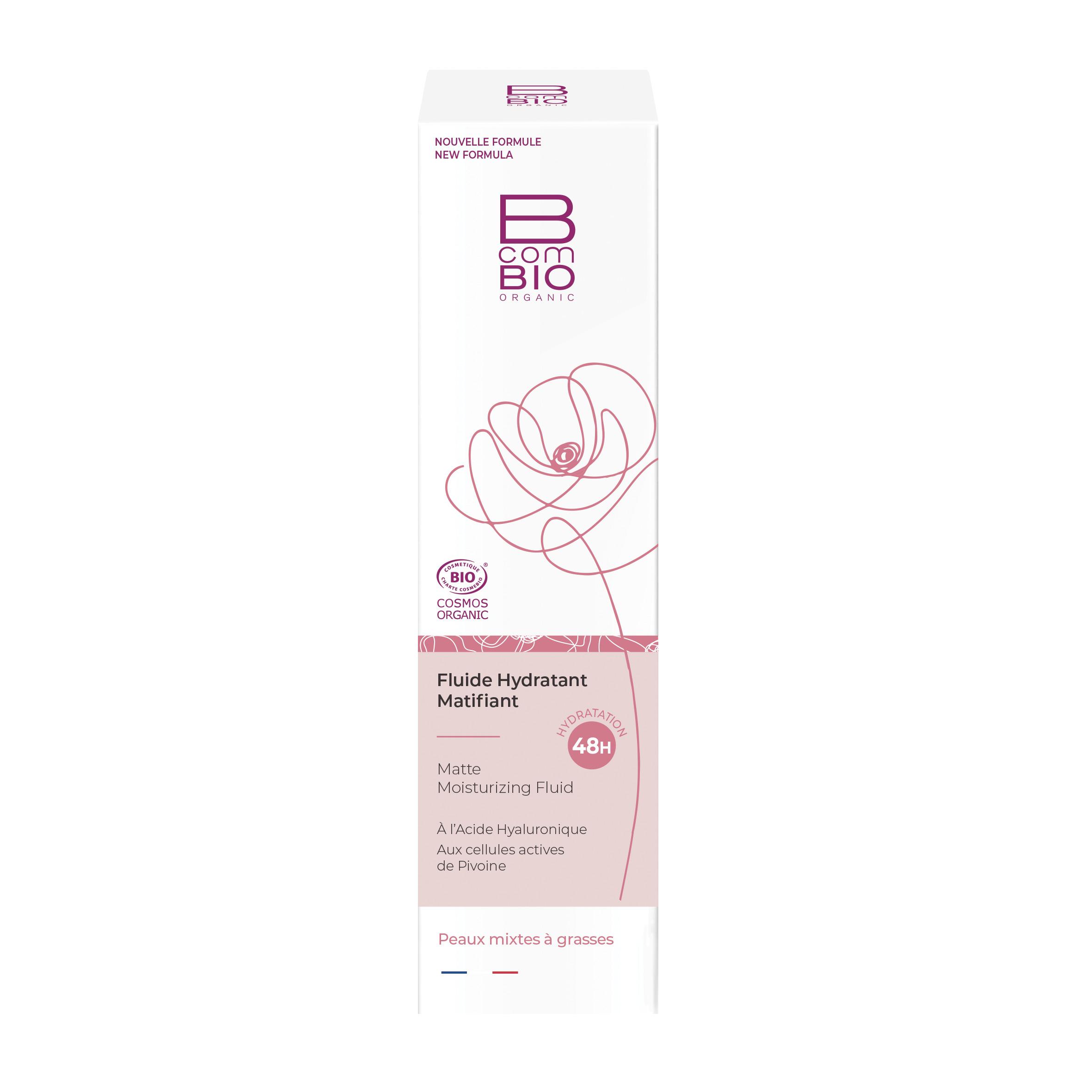 Voir la diapositive 2 : BCOMBIO Fluide hydratant matifiant peaux mixtes à grasses bio 50ml