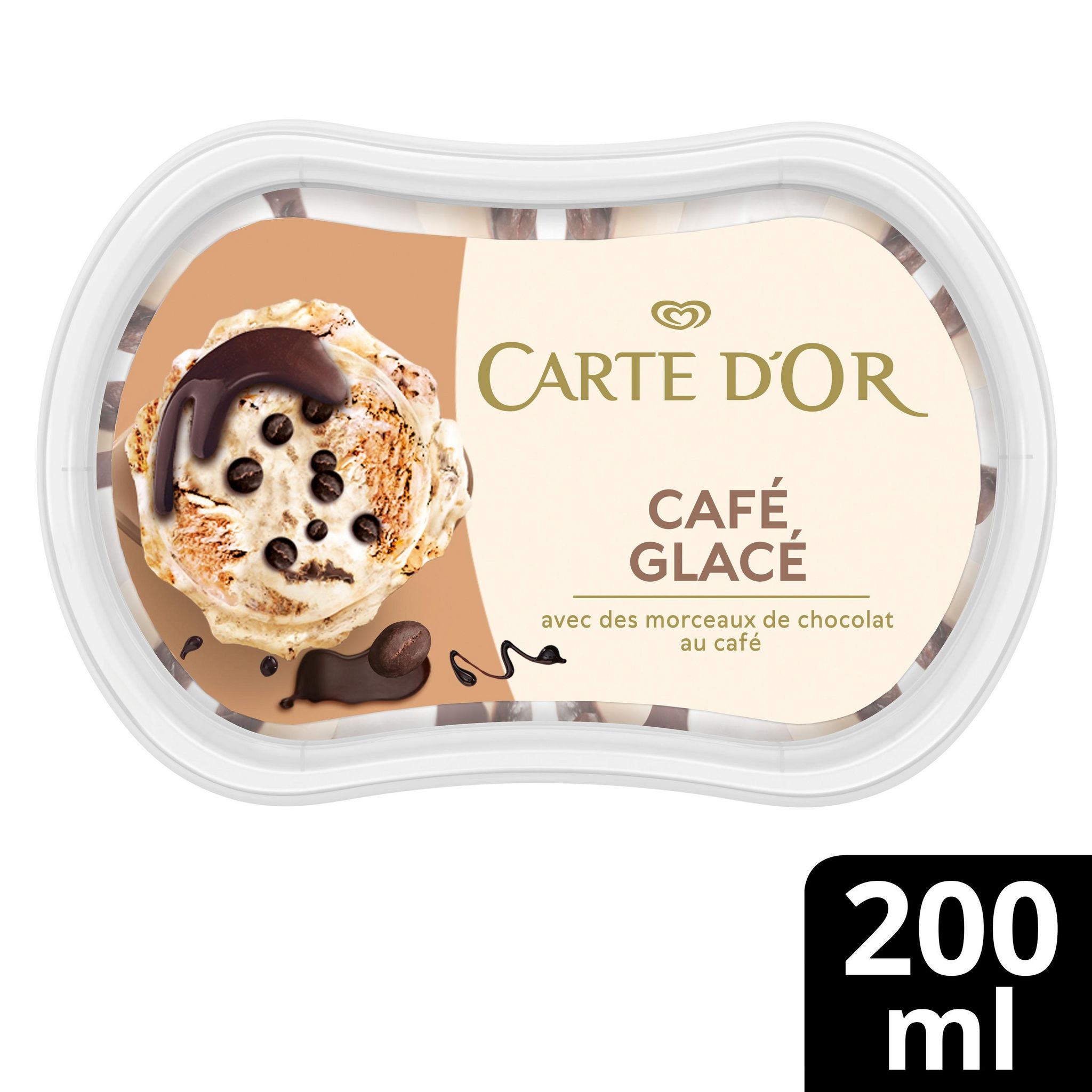 Voir la diapositive 3 : CARTE D'OR Pots de crème glacée à la vanille et au café avec morceaux de chocolat 113g