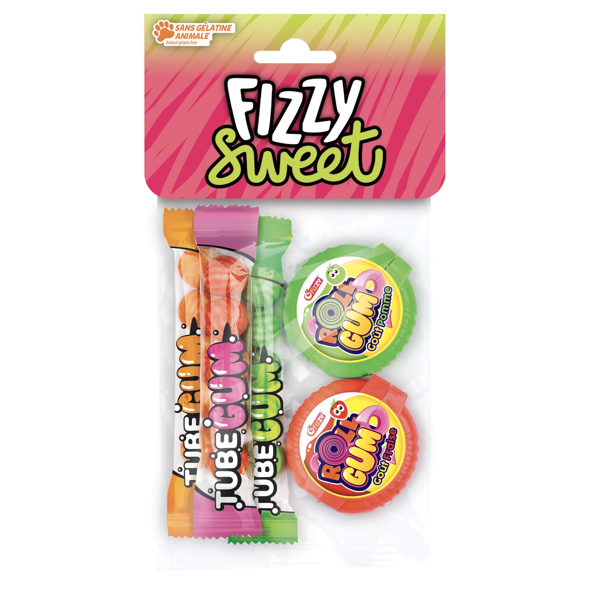 FIZZY Bonbons gélifiés Bubble mix aux fruits 76g