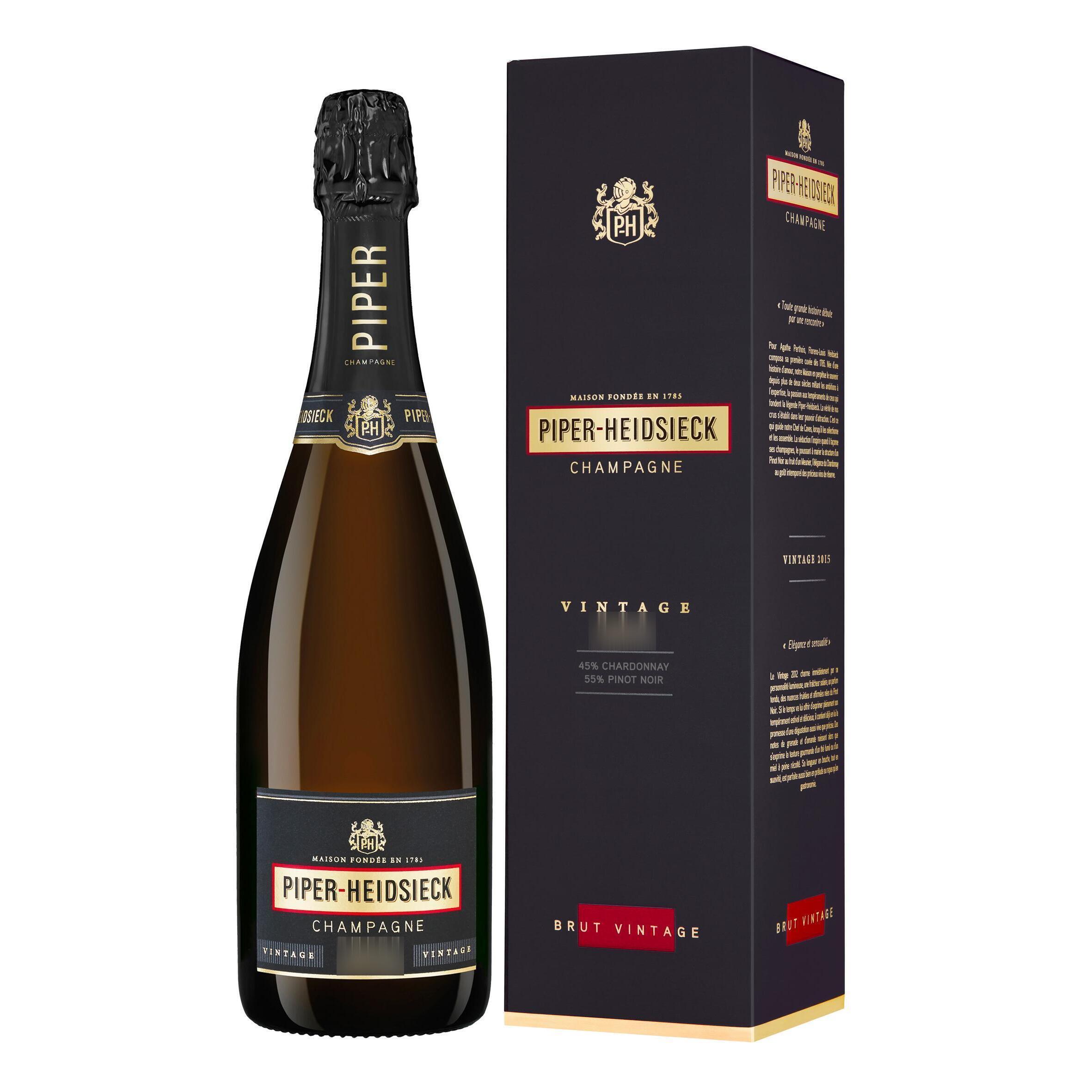 Champagne piper heidsieck vintage 2015 en étui 75cl