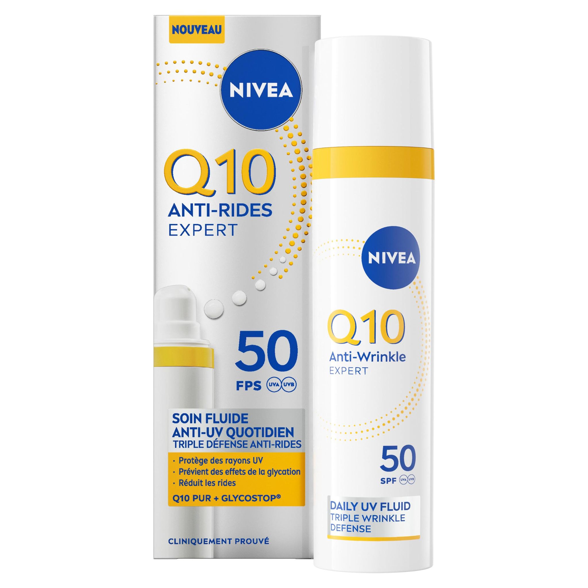 Voir la diapositive 3 : NIVEA Q10 Anti-Rides Expert Soin fluide anti-UV quotidien FPS50 40ml