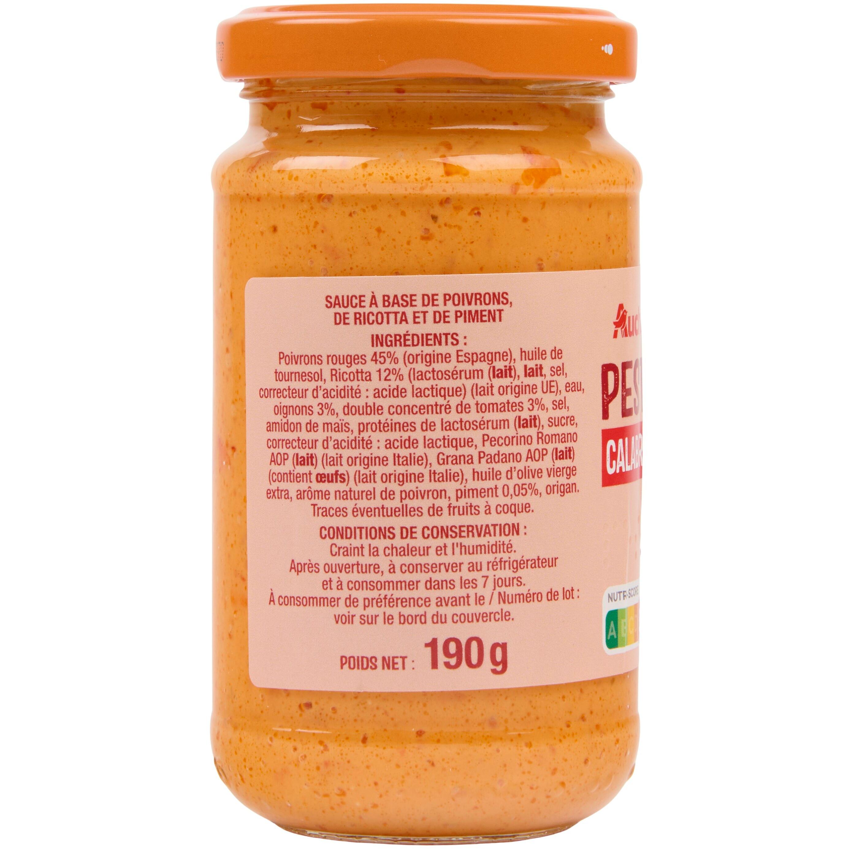 Voir la diapositive 2 : AUCHAN Pesto calabrese 190g