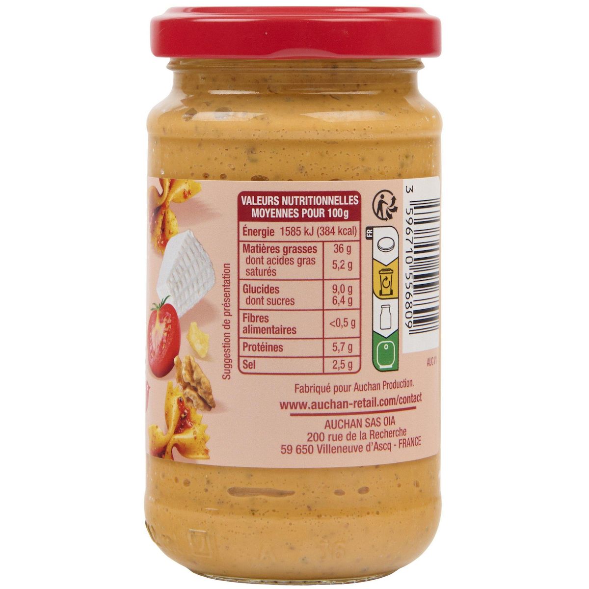 AUCHAN Pesto ricotta noix 190g