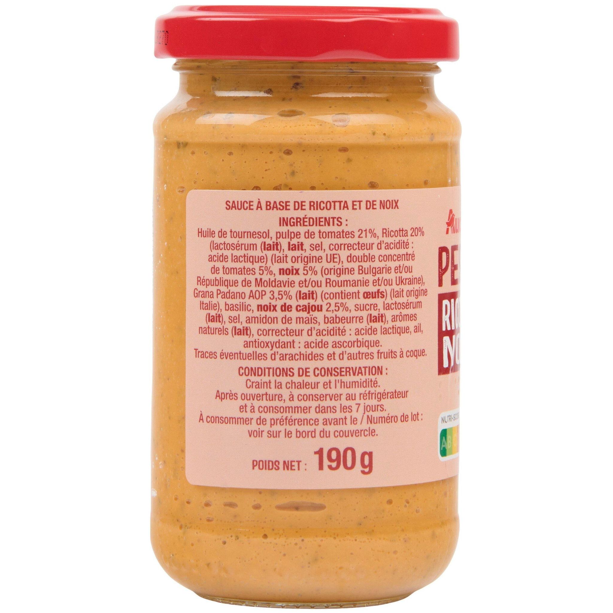 Voir la diapositive 3 : AUCHAN Pesto ricotta noix 190g