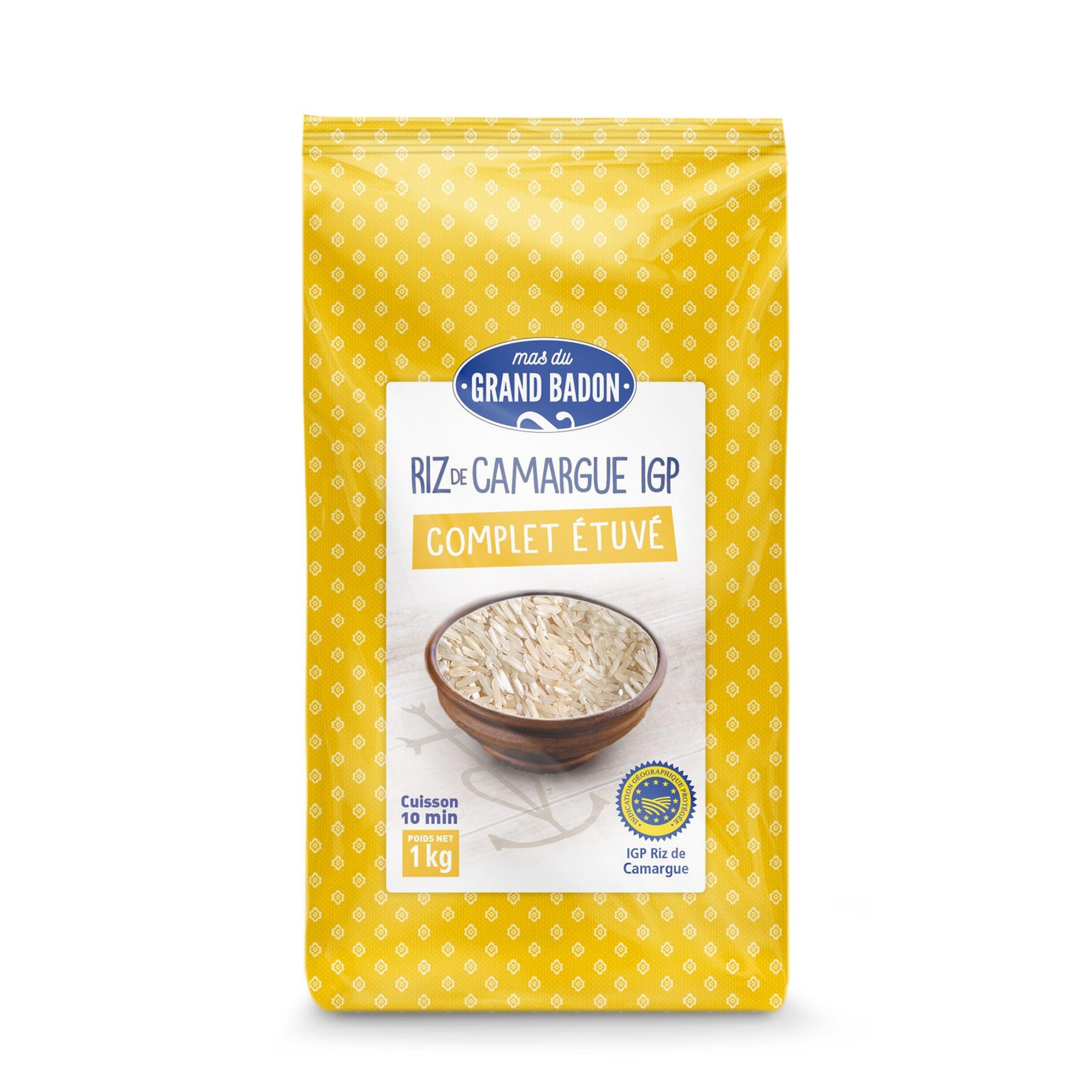 GRAND BADON Riz de Camargue IGP complet étuvé 1kg