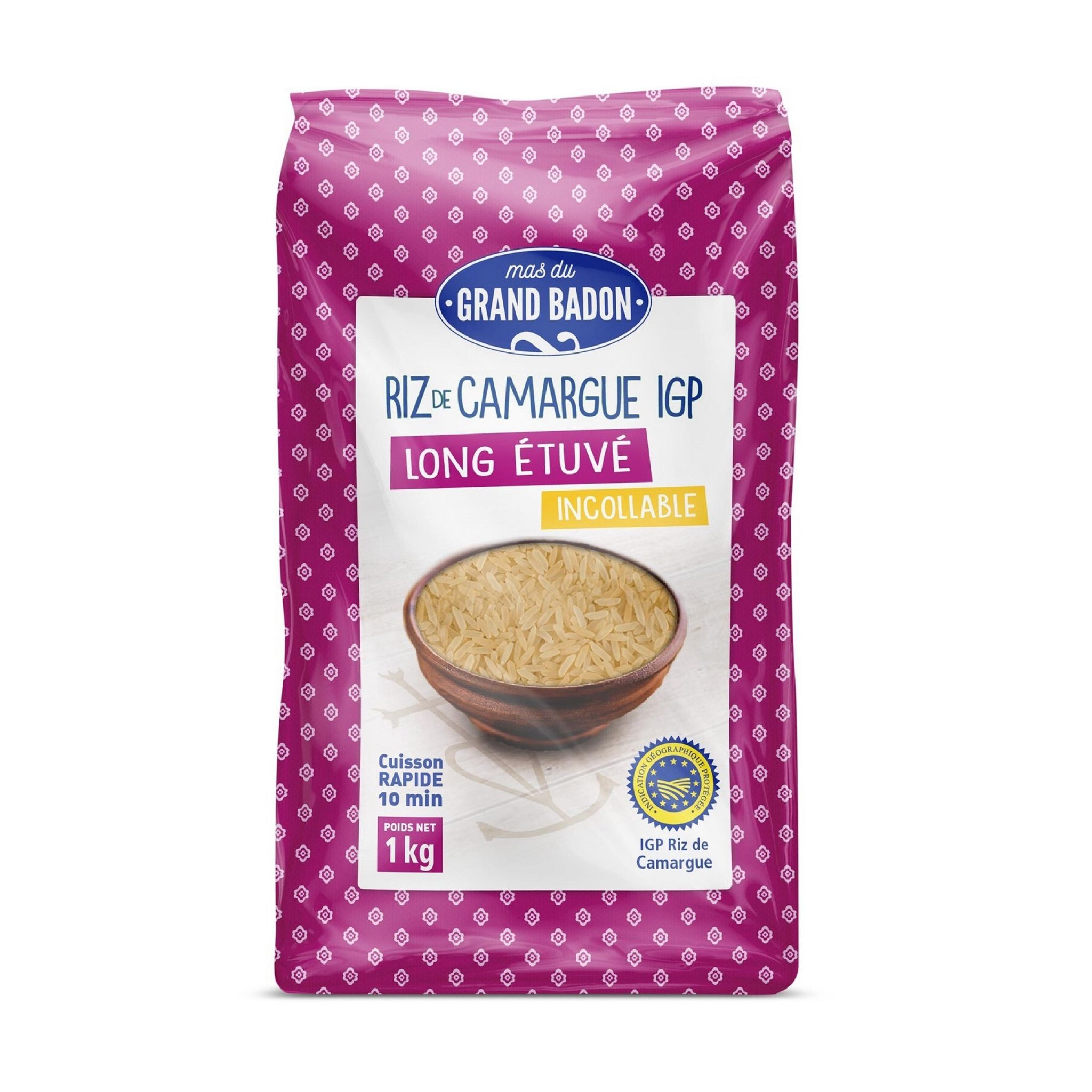 GRAND BADON Riz de Camargue IGP long étuvé 1kg