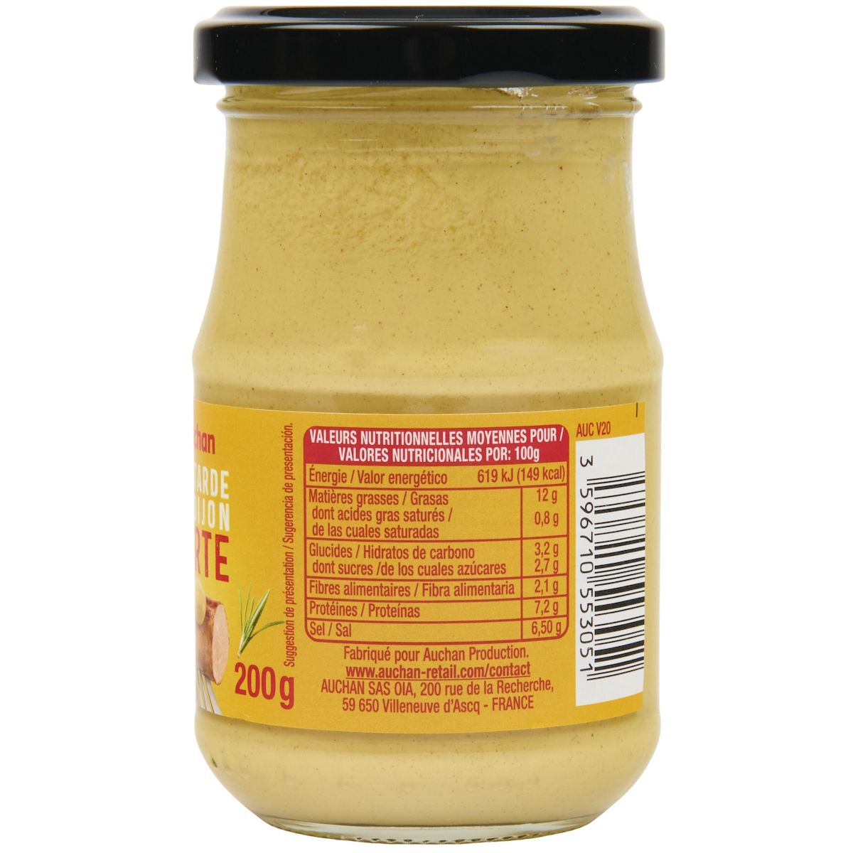 AUCHAN Moutarde forte 200g