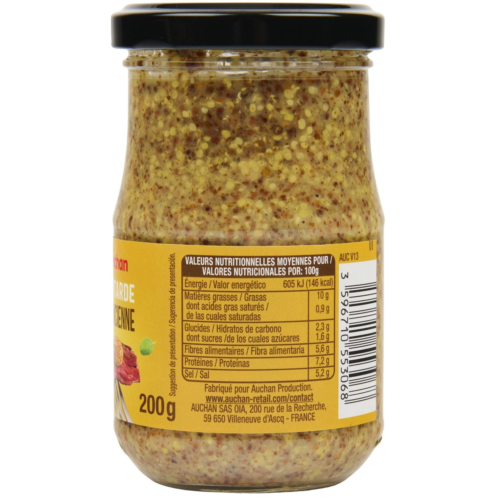Voir la diapositive 4 : AUCHAN Moutarde à l'ancienne 200g