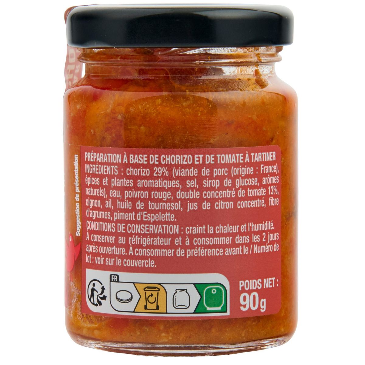 AUCHAN Tartinable chorizo 90g