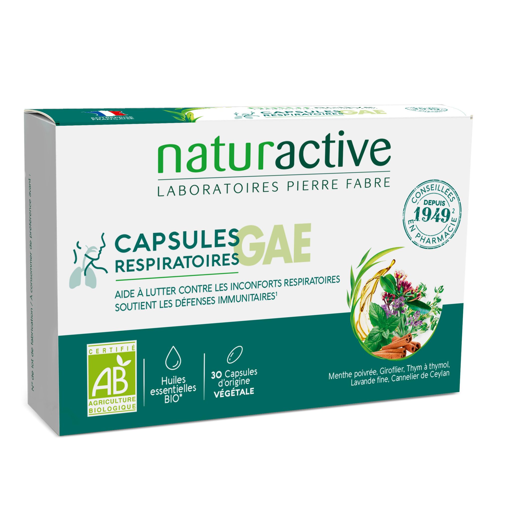 NATURACTIVE Capsule respiratoires bio 30 capsules