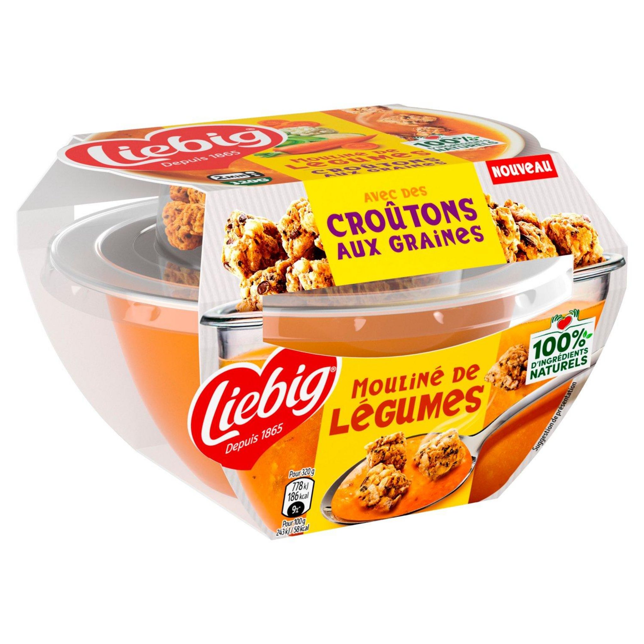 LIEBIG Soupe mouliné de légumes avec croûtons aux graines 32cl