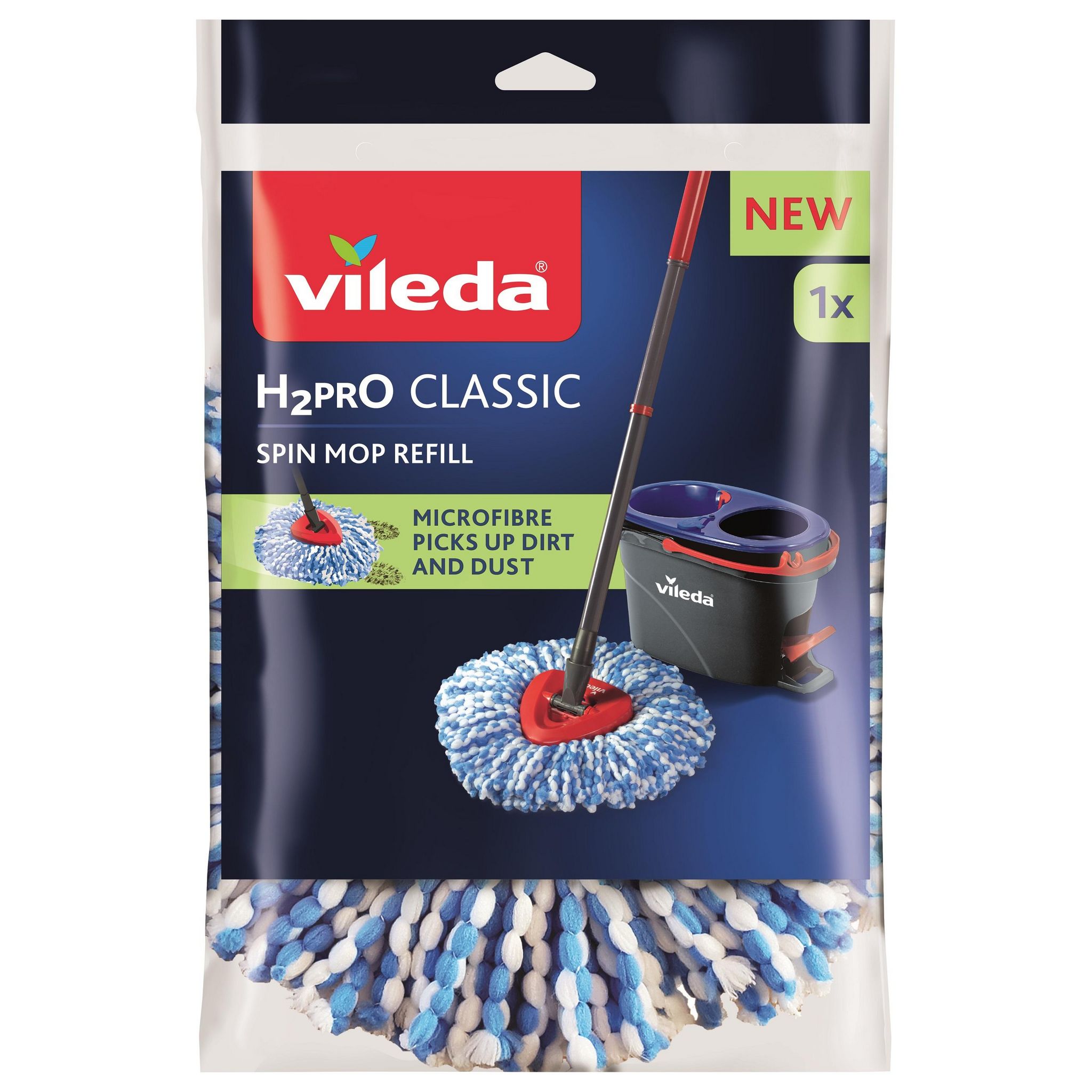 VILEDA Serpillère recharge microfibre H2pro classic 1 pièce