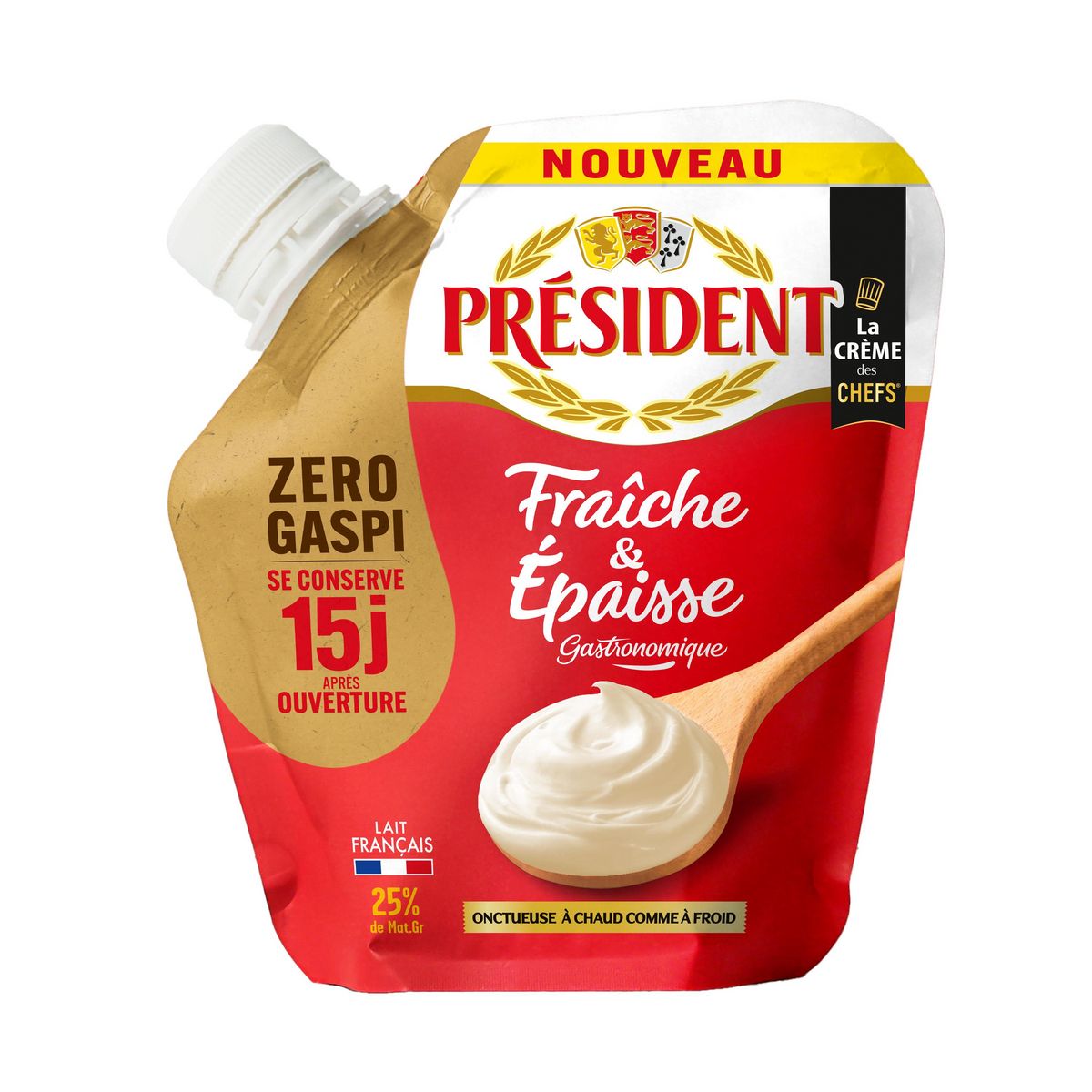 PRESIDENT Crème fraîche épaisse légère 25%mg 30cl