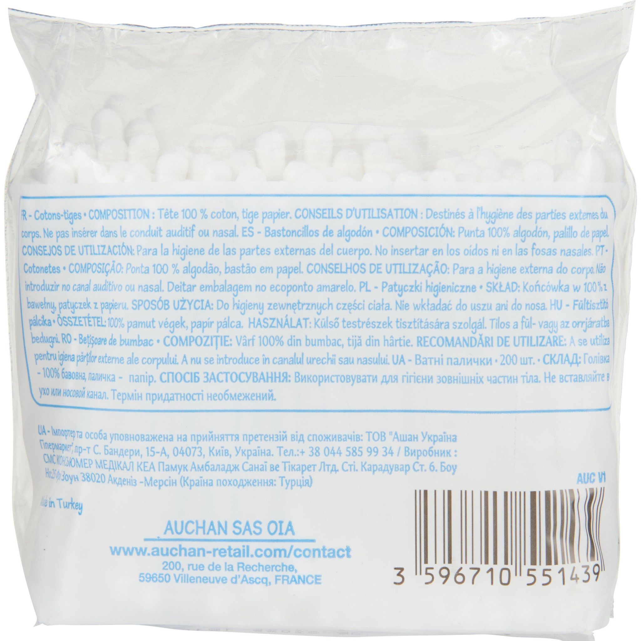 Voir la diapositive 3 : POUCE Cotons-tiges 200 cotons-tiges