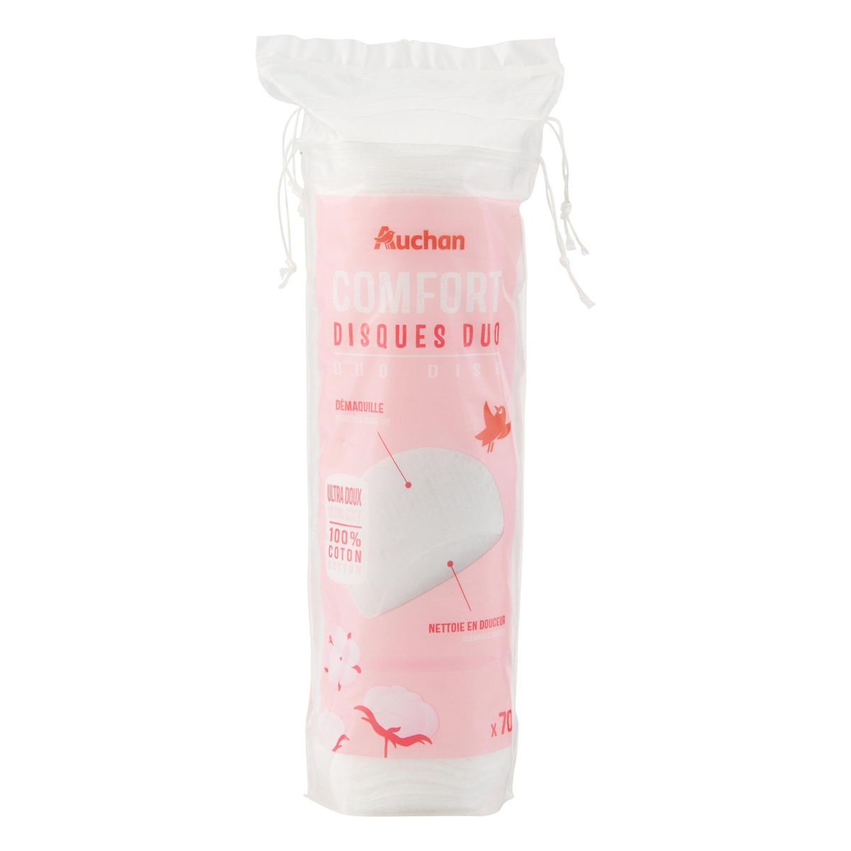 AUCHAN Comfort Disques duo à démaquiller 70 pièces