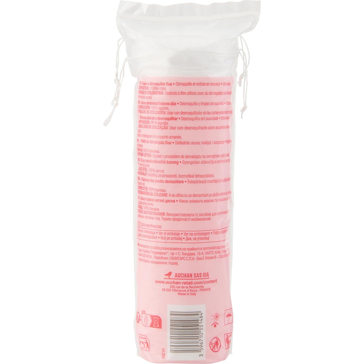 AUCHAN Comfort Disques duo à démaquiller 70 pièces