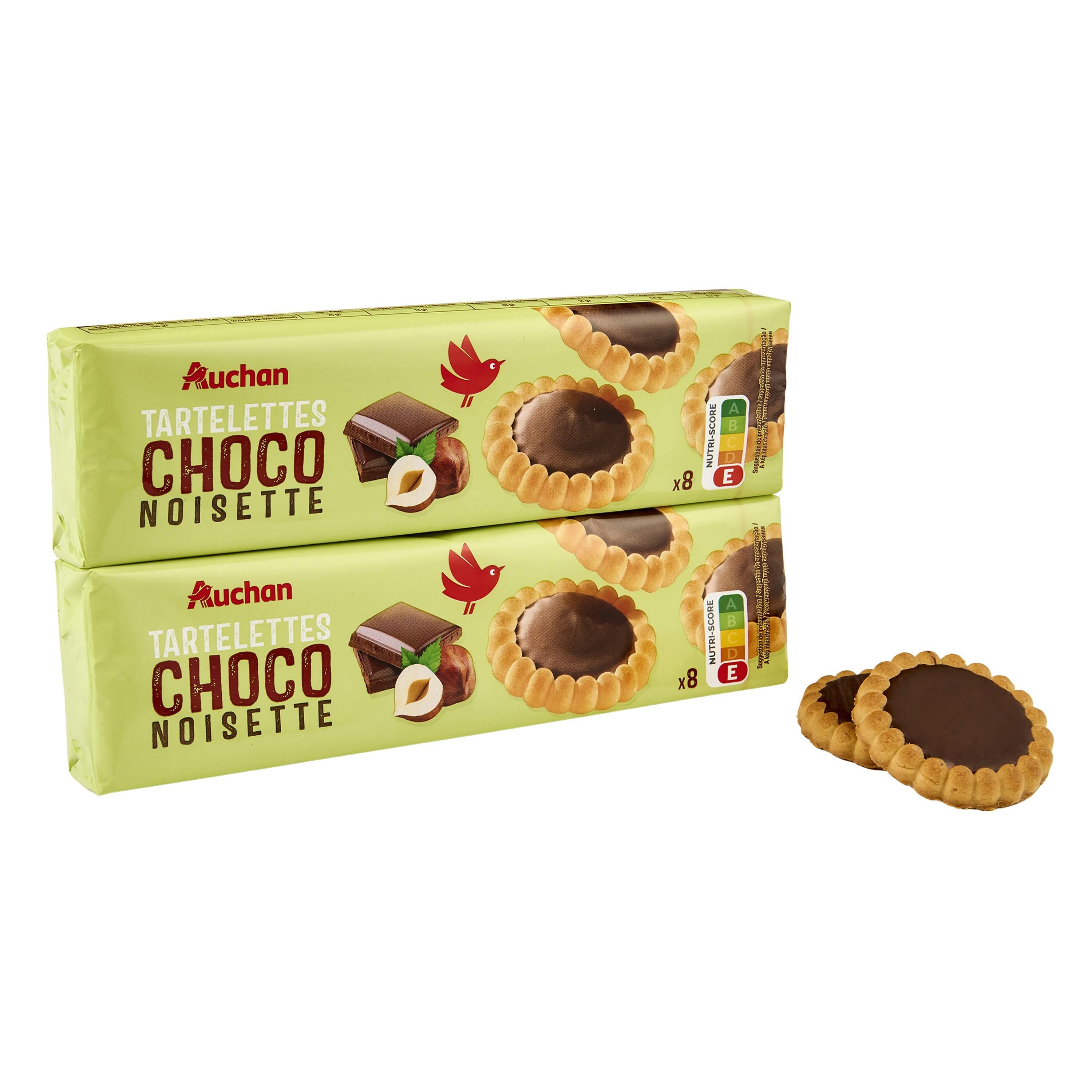 Voir la diapositive 2 : AUCHAN Tartelettes chocolat noisette 2x150g