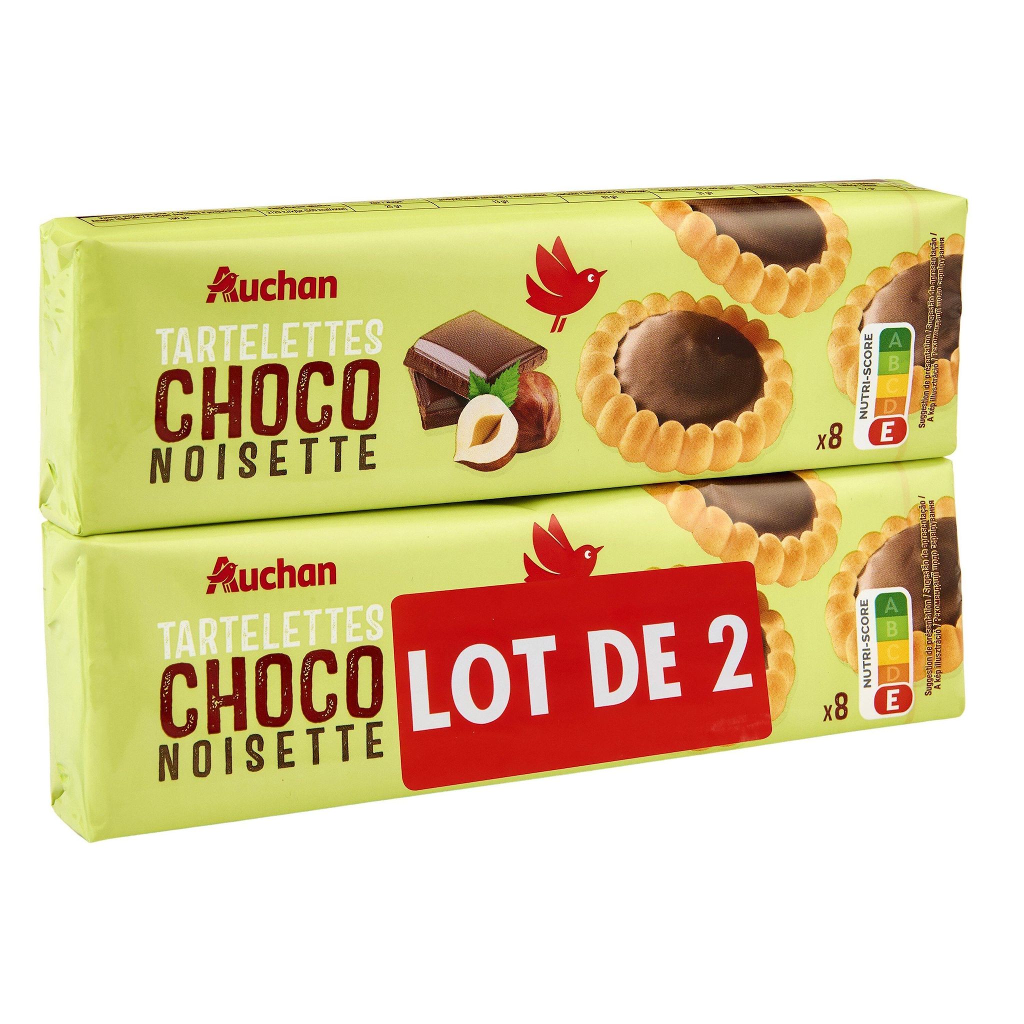 Voir la diapositive 5 : AUCHAN Tartelettes chocolat noisette 2x150g