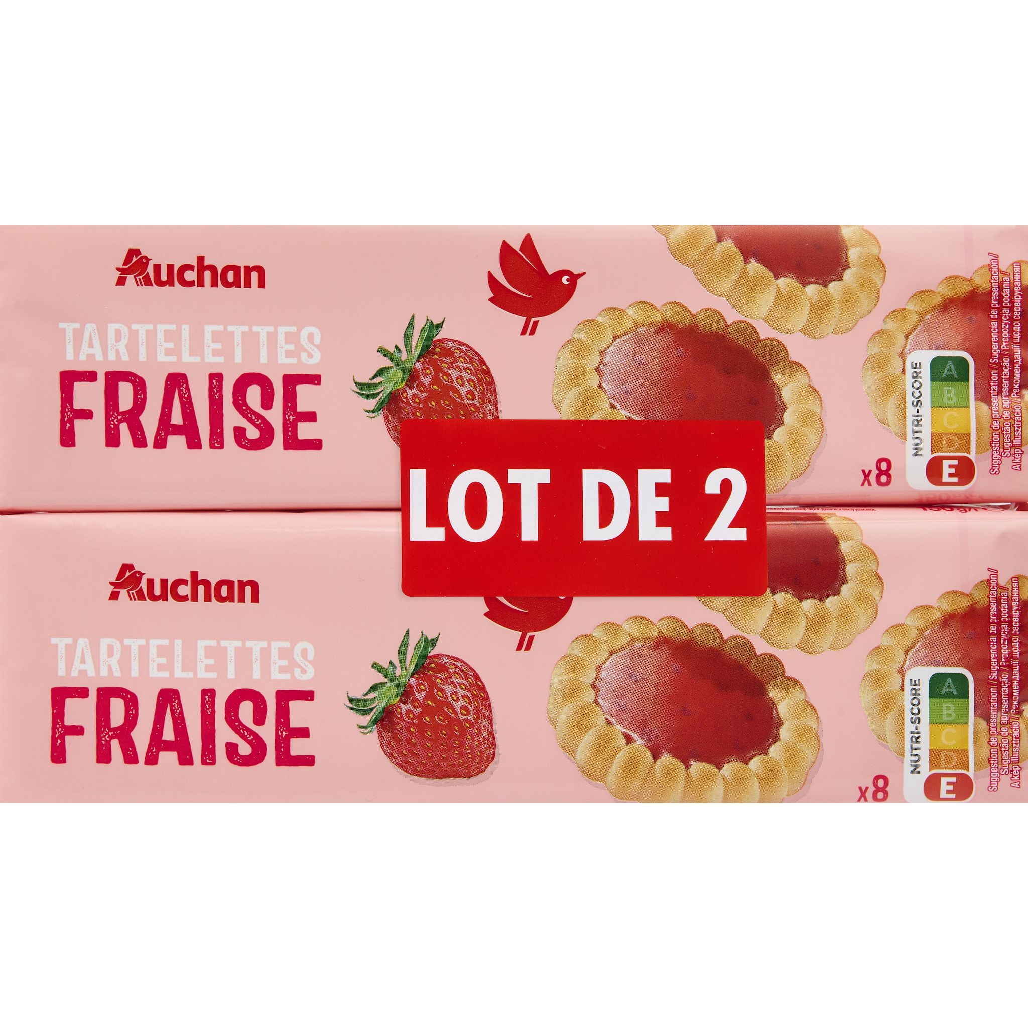 AUCHAN Tartelettes à la fraise 2x150g