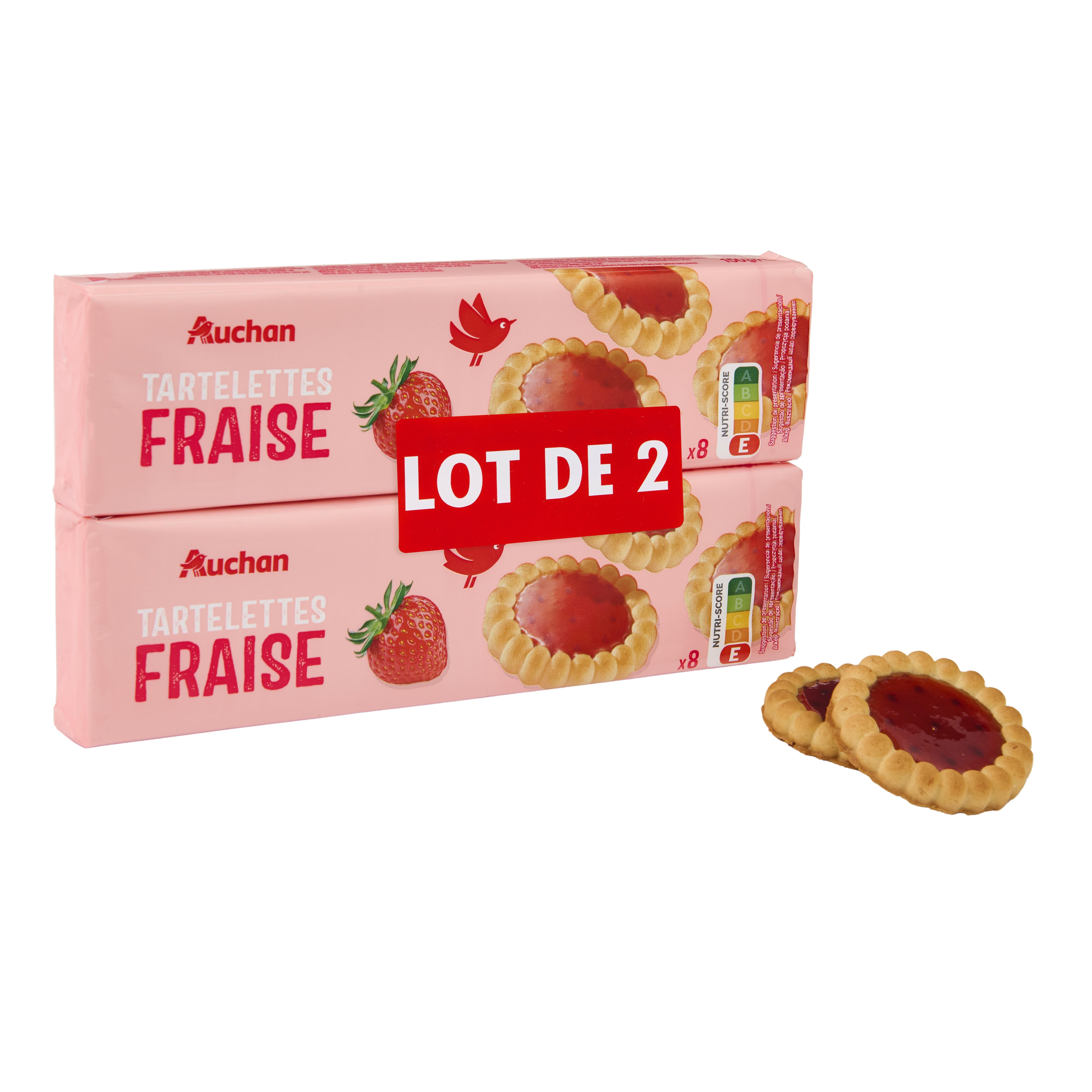 Voir la diapositive 2 : AUCHAN Tartelettes à la fraise 2x150g