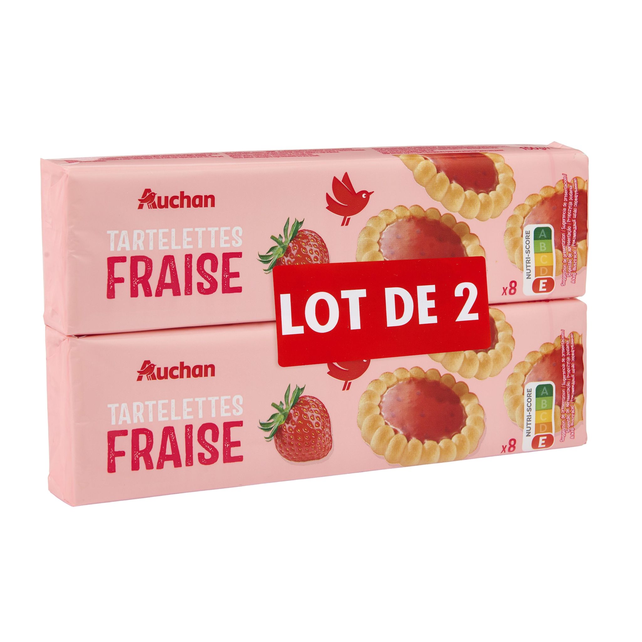 Voir la diapositive 2 : AUCHAN Tartelettes à la fraise 2x150g