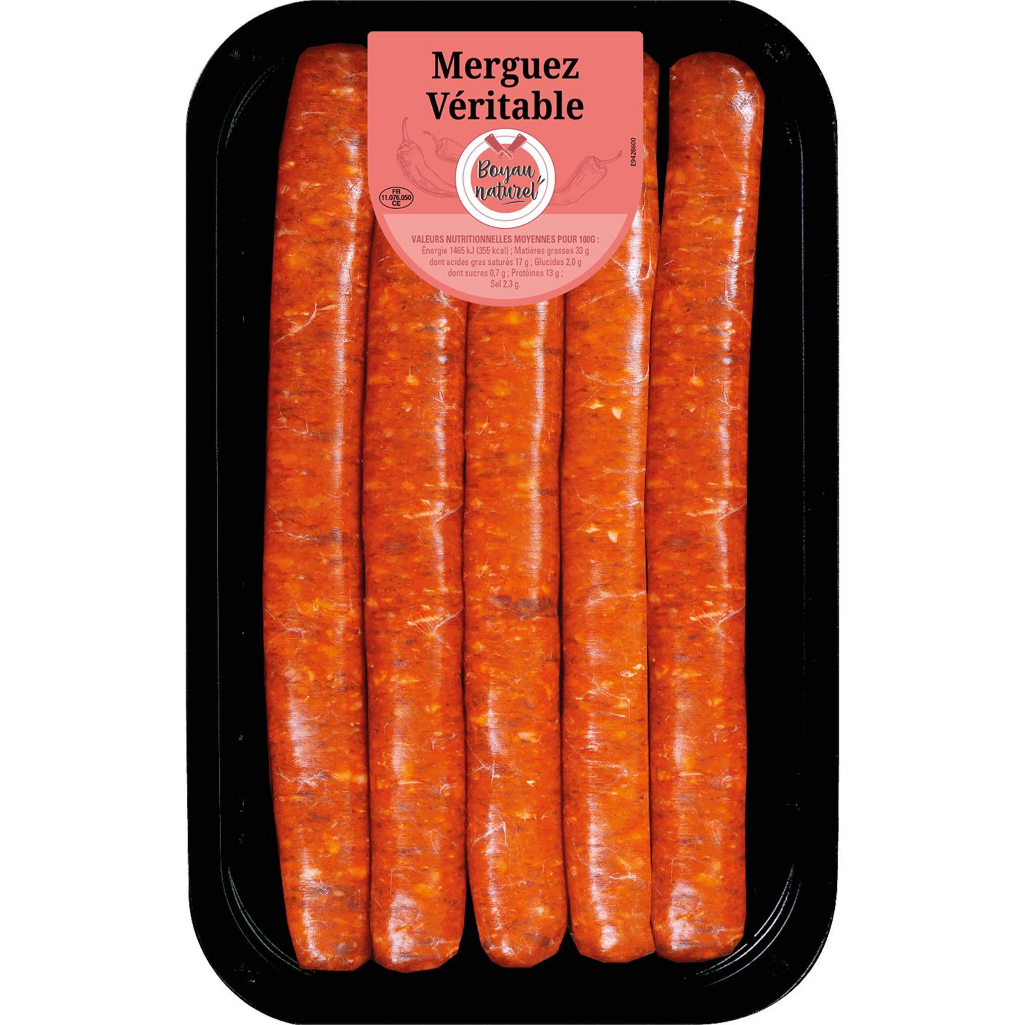 LES BRASERADES Merguez véritable, boyau naturel 5x65g 325g