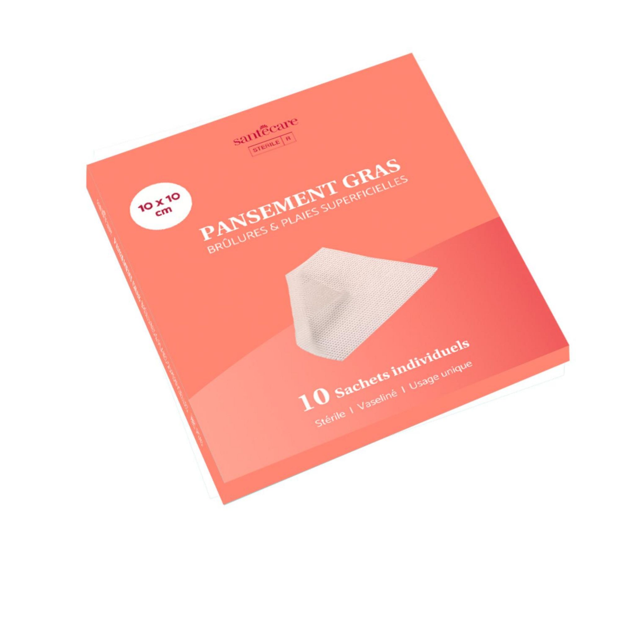 SANTECARE Pansements gras 10cmx10cm 10 sachets