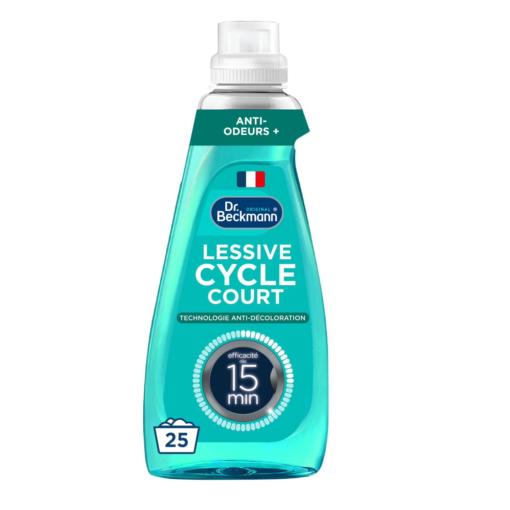 DR BECKMANN Lessive liquide cycle court anti-odeurs 25 lavages 800ml