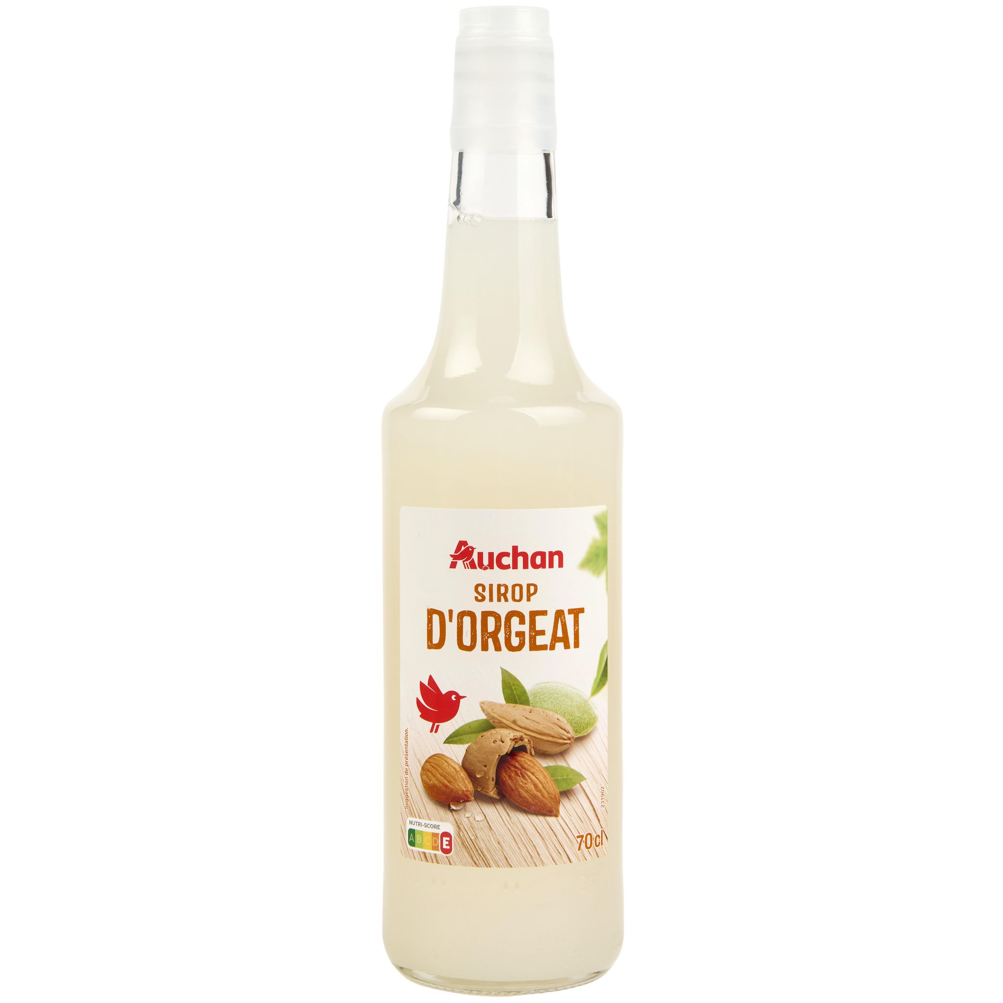 AUCHAN Sirop d'orgeat bouteille verre 70cl