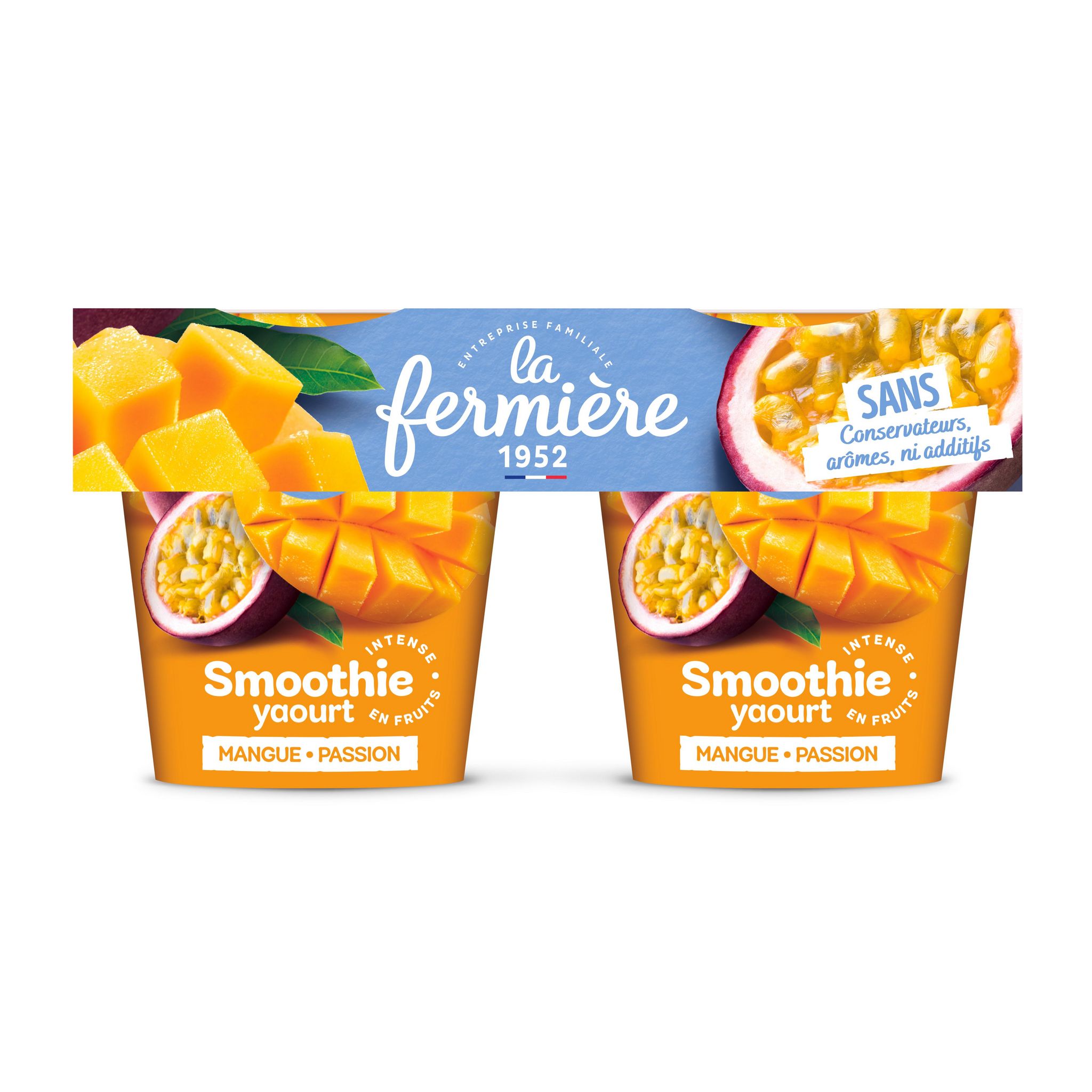 LA FERMIERE Yaourt brassé sucré mangue et fruit de la passion 2x140g