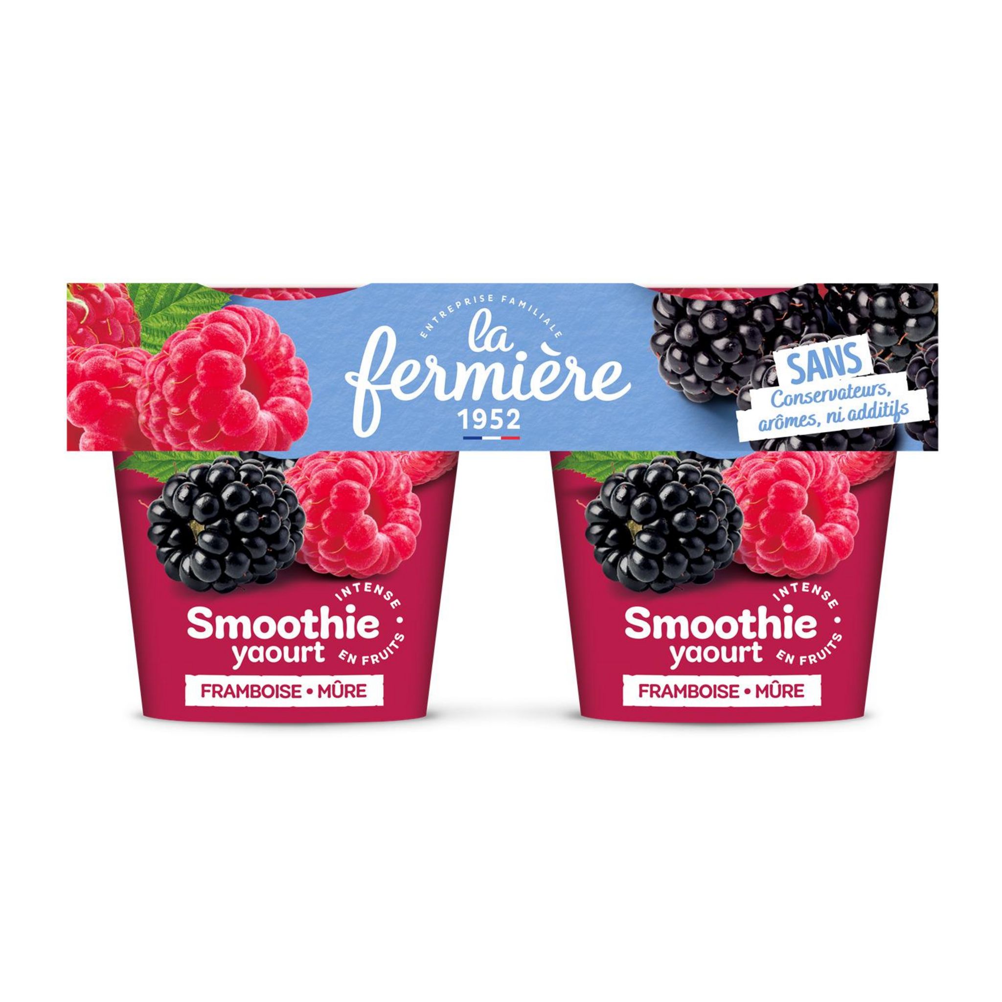 LA FERMIERE Yaourt smoothie framboise mûre 2x140g