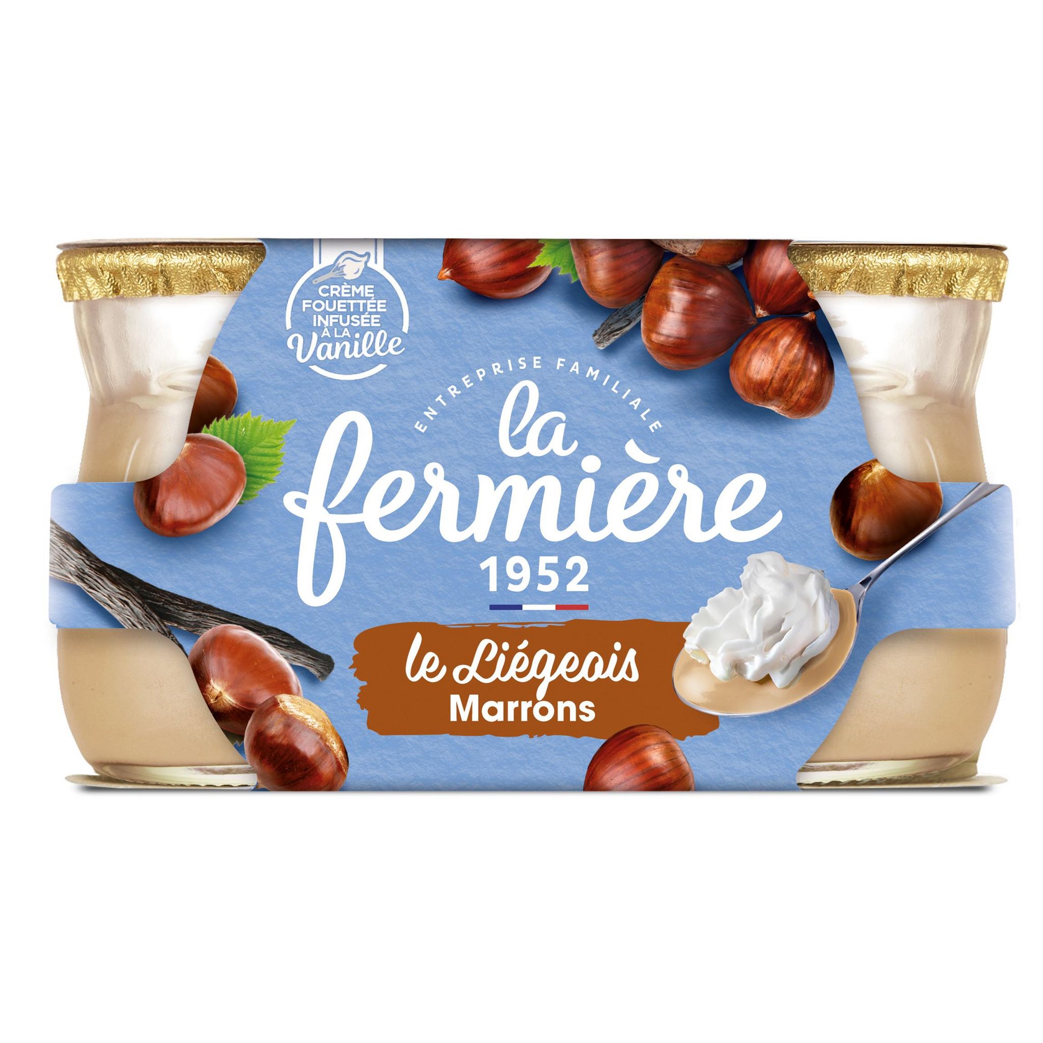 LA FERMIERE Liégeois à la crème de marron 2x120g