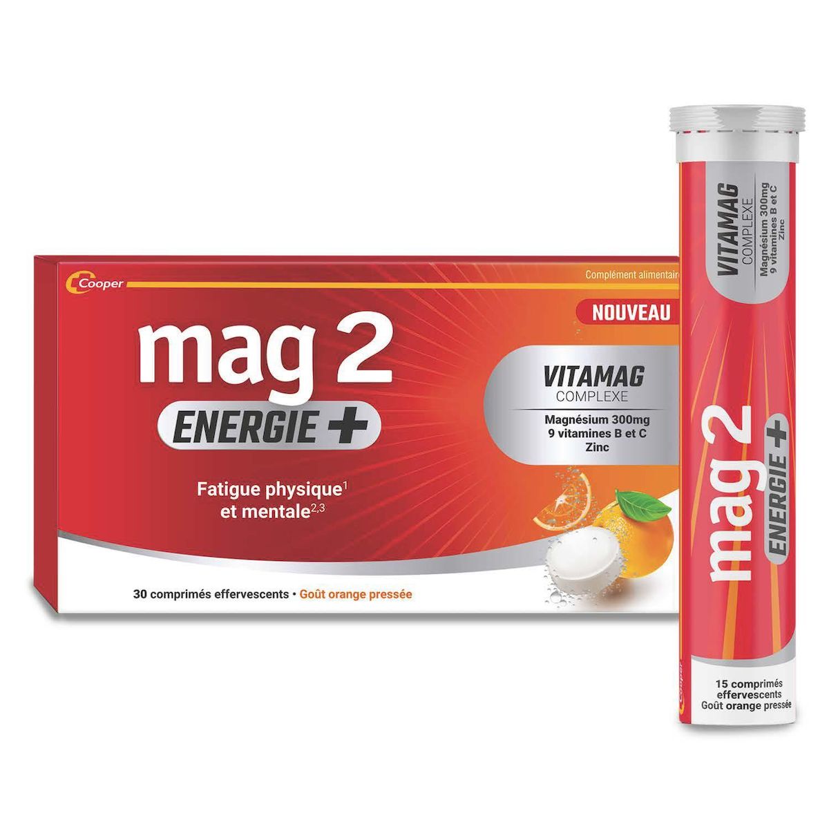 MAG 2 Complément alimentaire énergie effervescent 30 pièces
