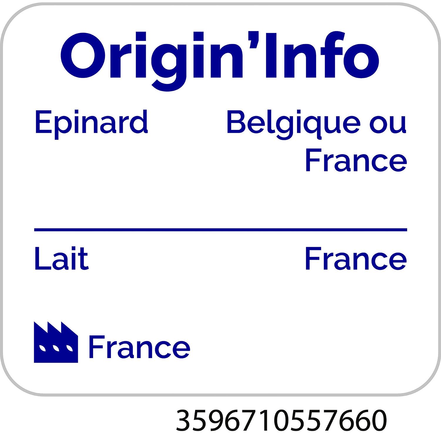 Voir la diapositive 2 : AUCHAN Épinards branches à la crème 1kg