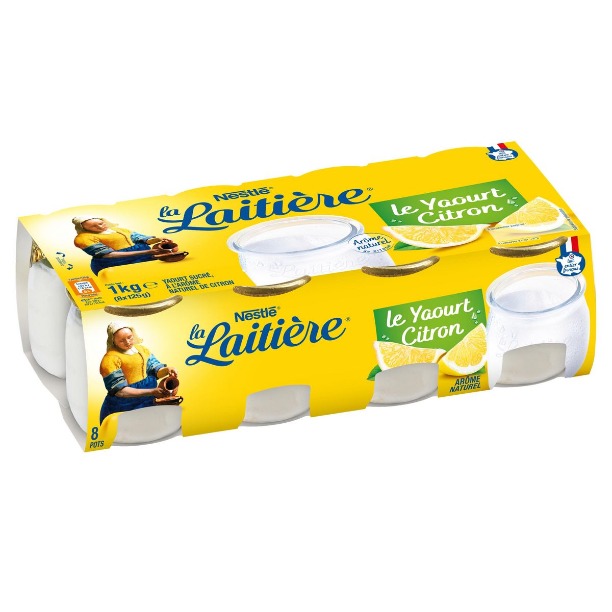 LA LAITIERE Yaourt au lait entier au citron 8x125g