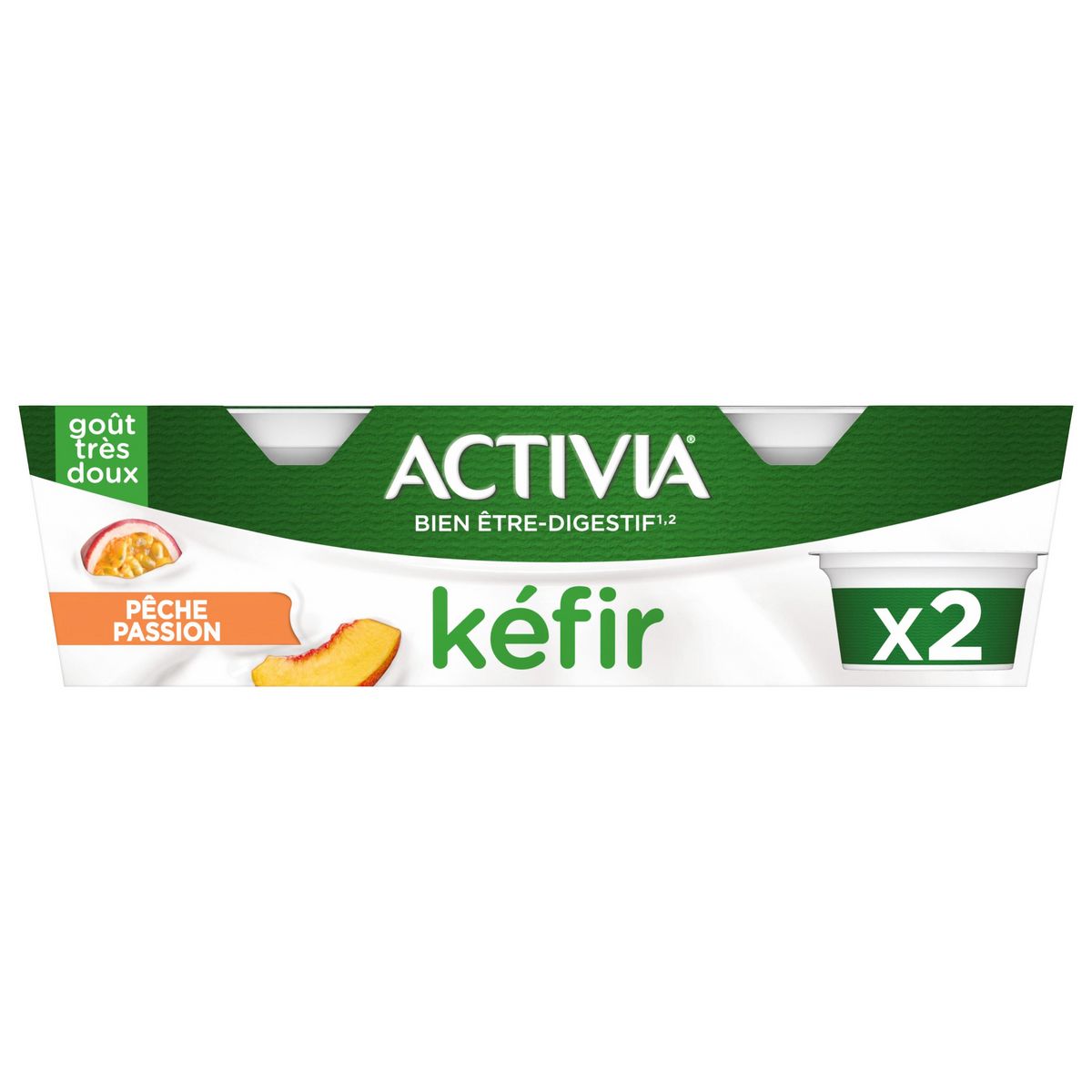 ACTIVIA Kéfir au bifidus pêche passion 2x150g