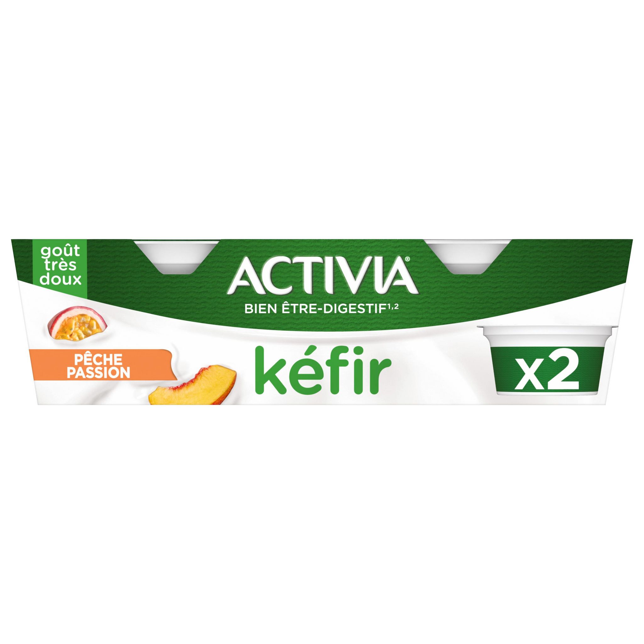 Voir la diapositive 2 : ACTIVIA Kéfir au bifidus pêche passion 2x150g