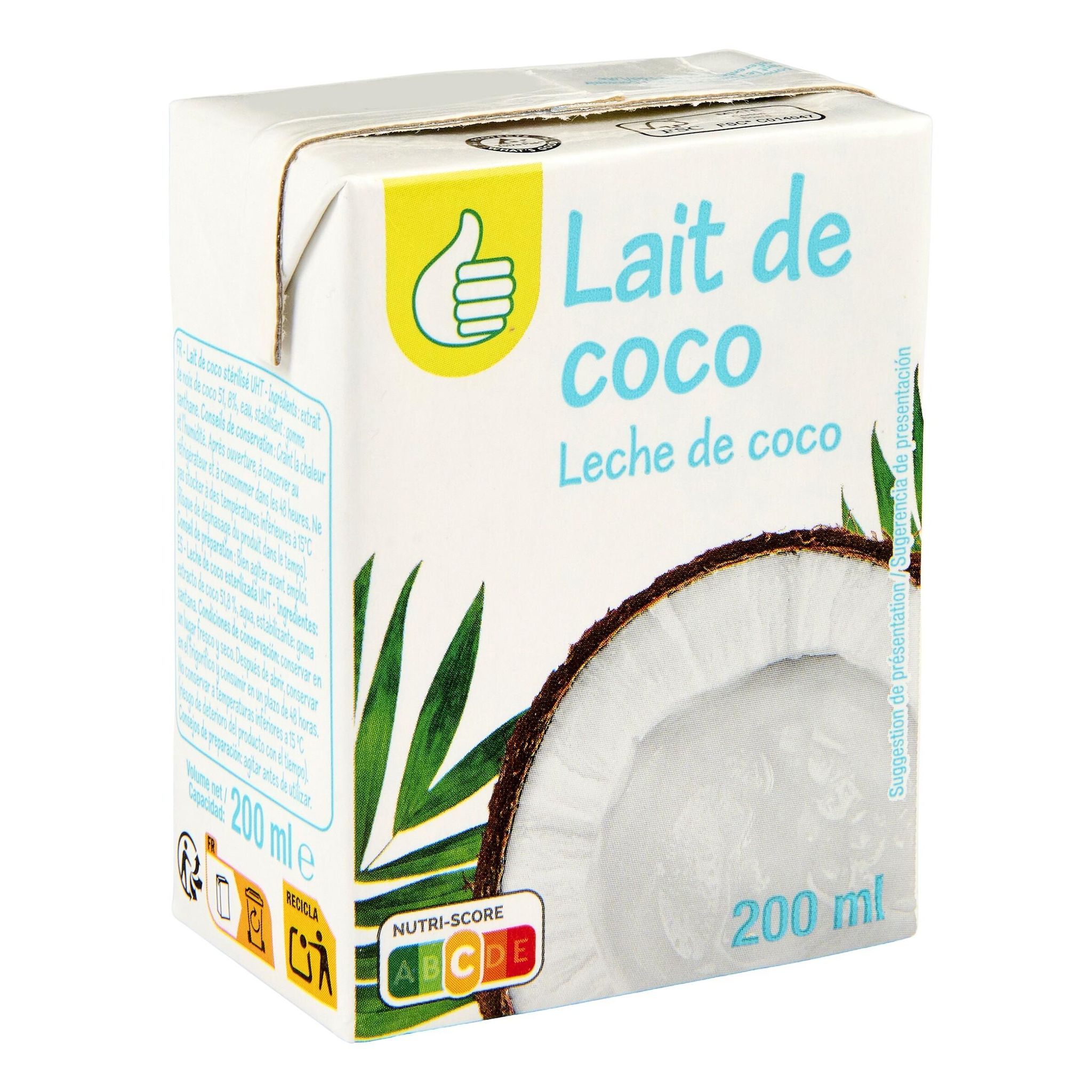 Voir la diapositive 4 : POUCE Lait de coco 200ml