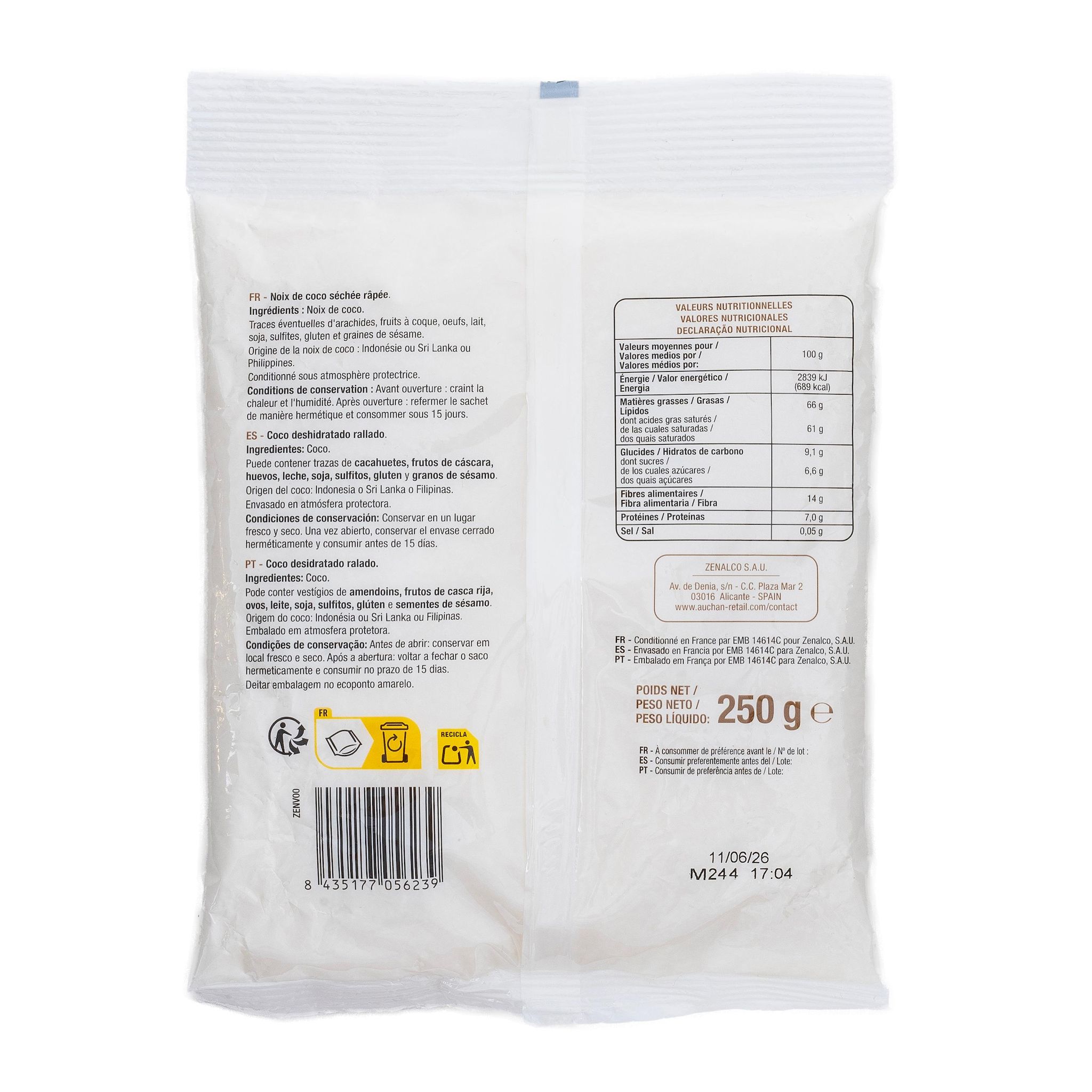 Voir la diapositive 2 : POUCE Noix de coco râpée 250g
