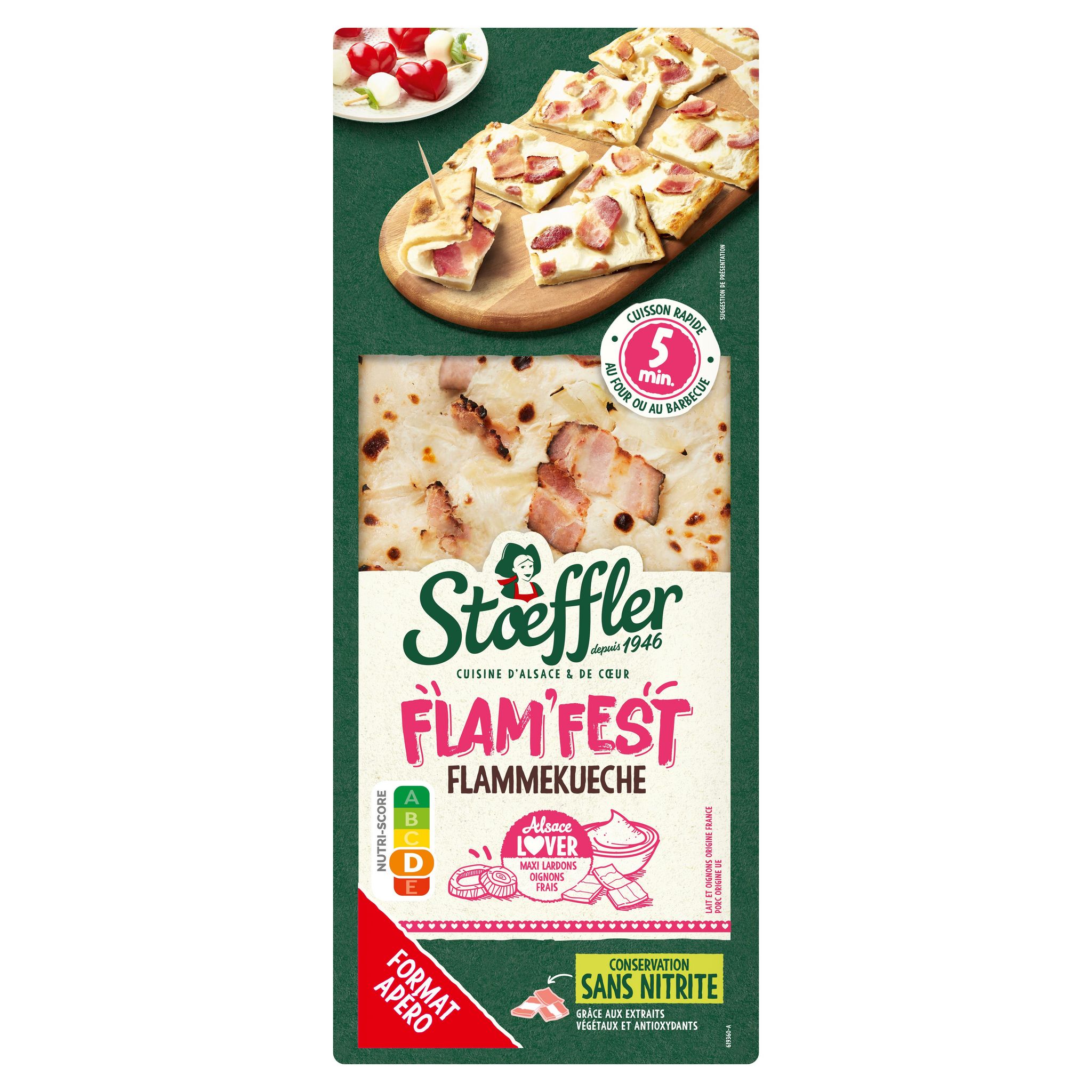 STOEFFLER Flam'fest Flammekueche maxi lardons oignons 240g