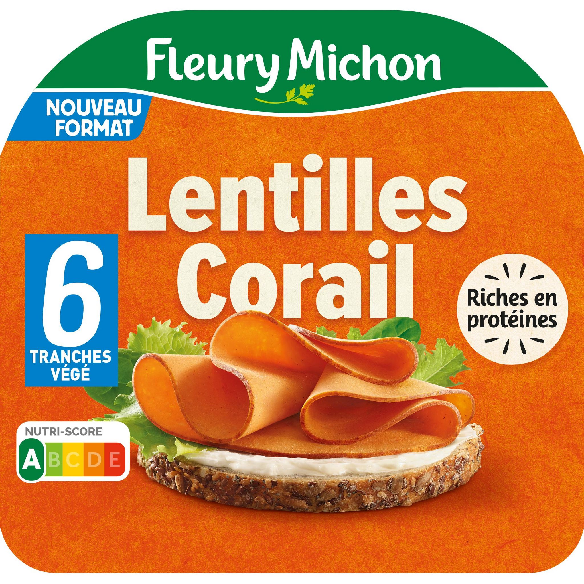 FLEURY MICHON Les tranches végé lentilles corail 6 tranches 180g