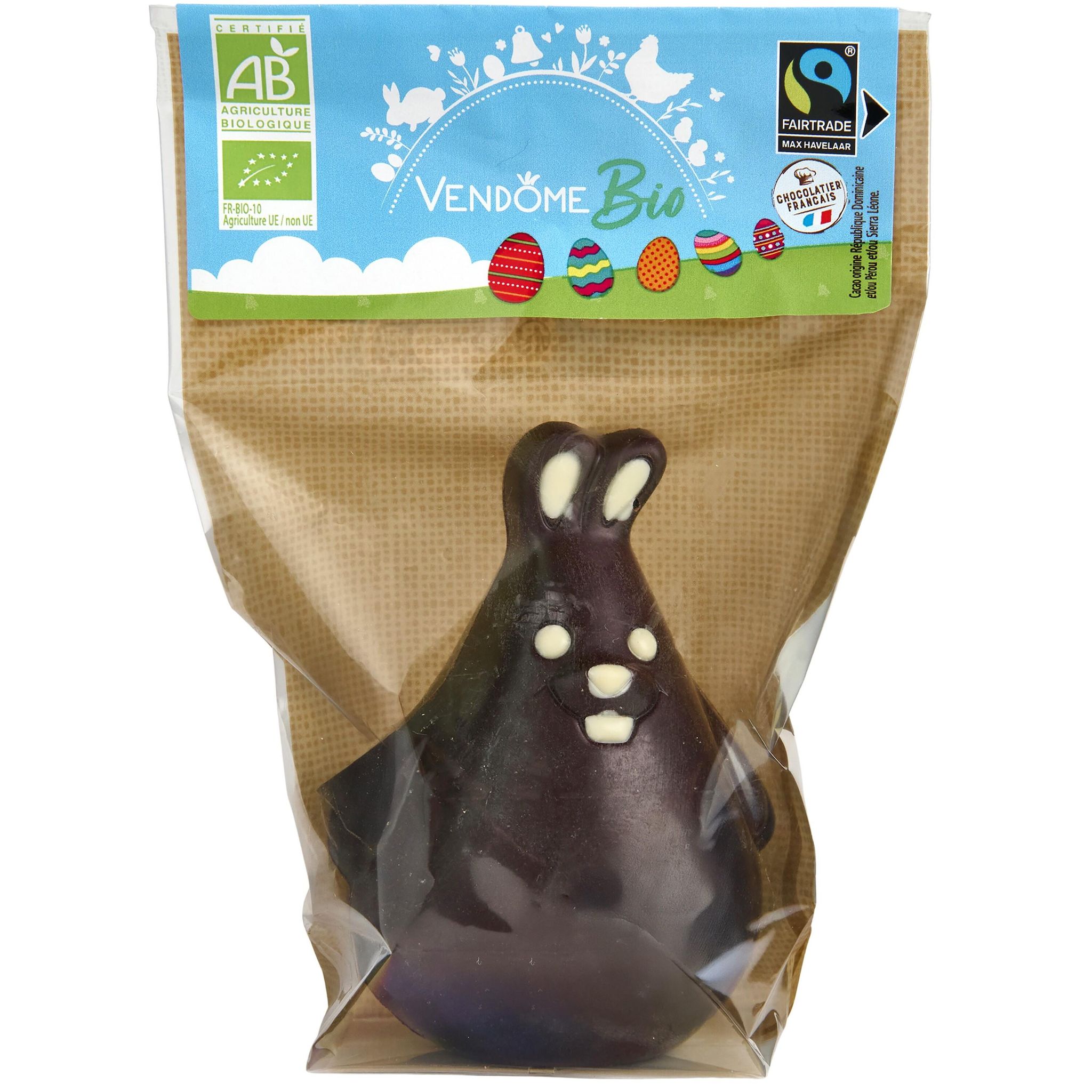 VENDOME Lapin de chocolat noir 72% cacao max havelaar 70g